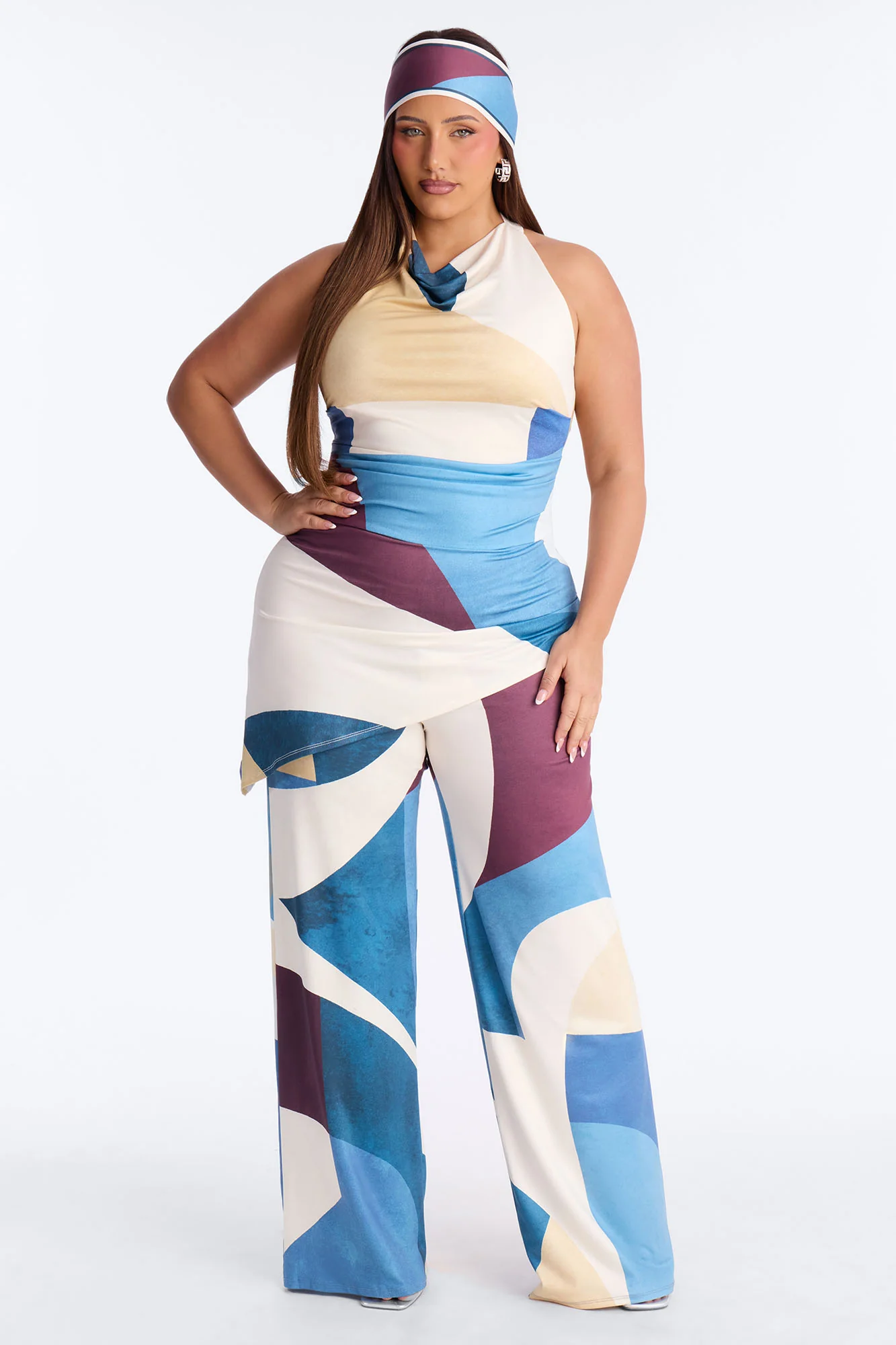 Felicity Straight Leg 2 Piece Jumpsuit - Blue - Image 5