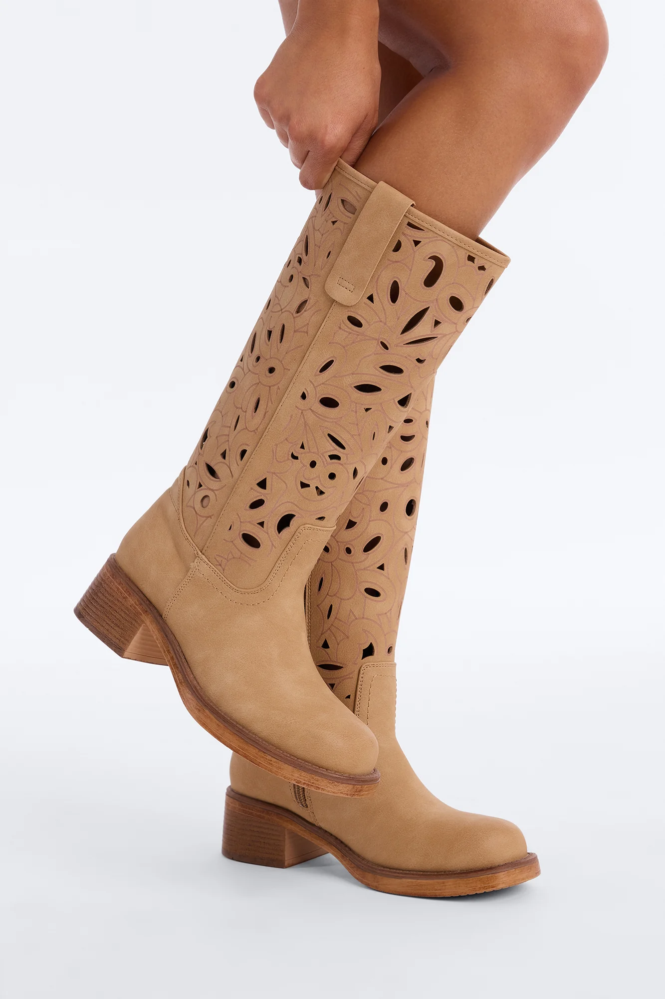 Festival Knee High Boots - Tan - Image 3