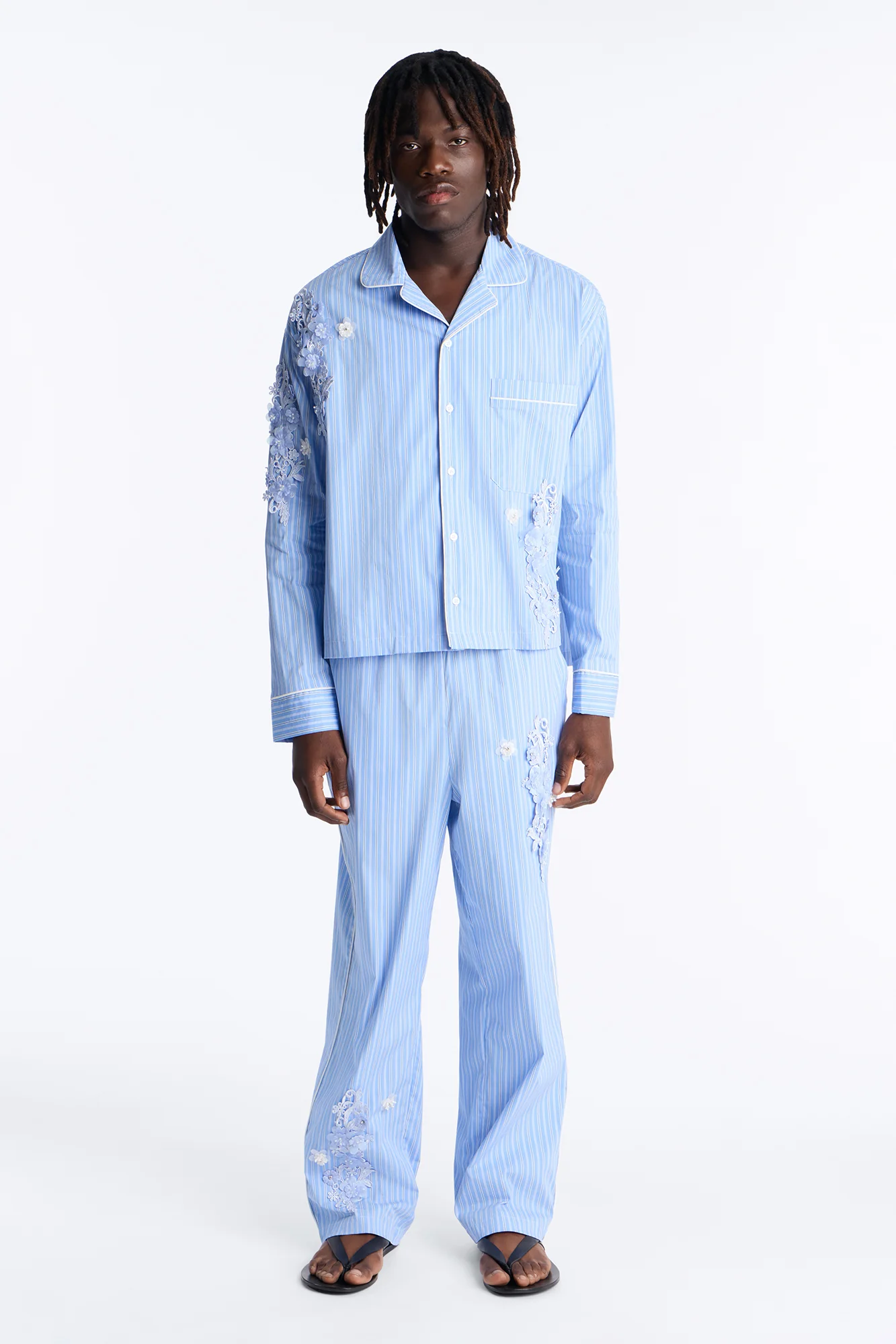 Field Notes Cuban Collar Button Up Shirt - Blue/combo - Image 2