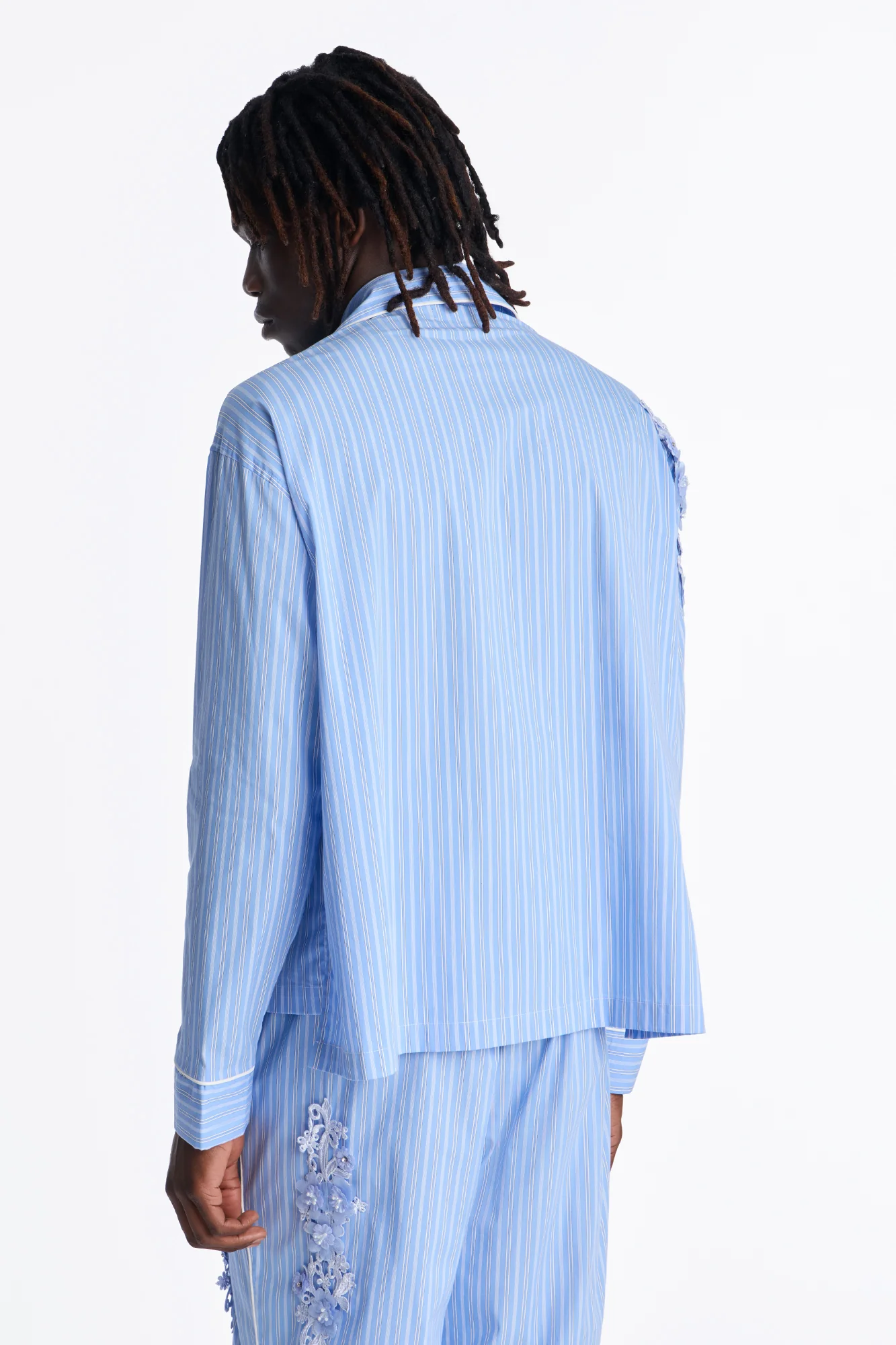 Field Notes Cuban Collar Button Up Shirt - Blue/combo - Image 4