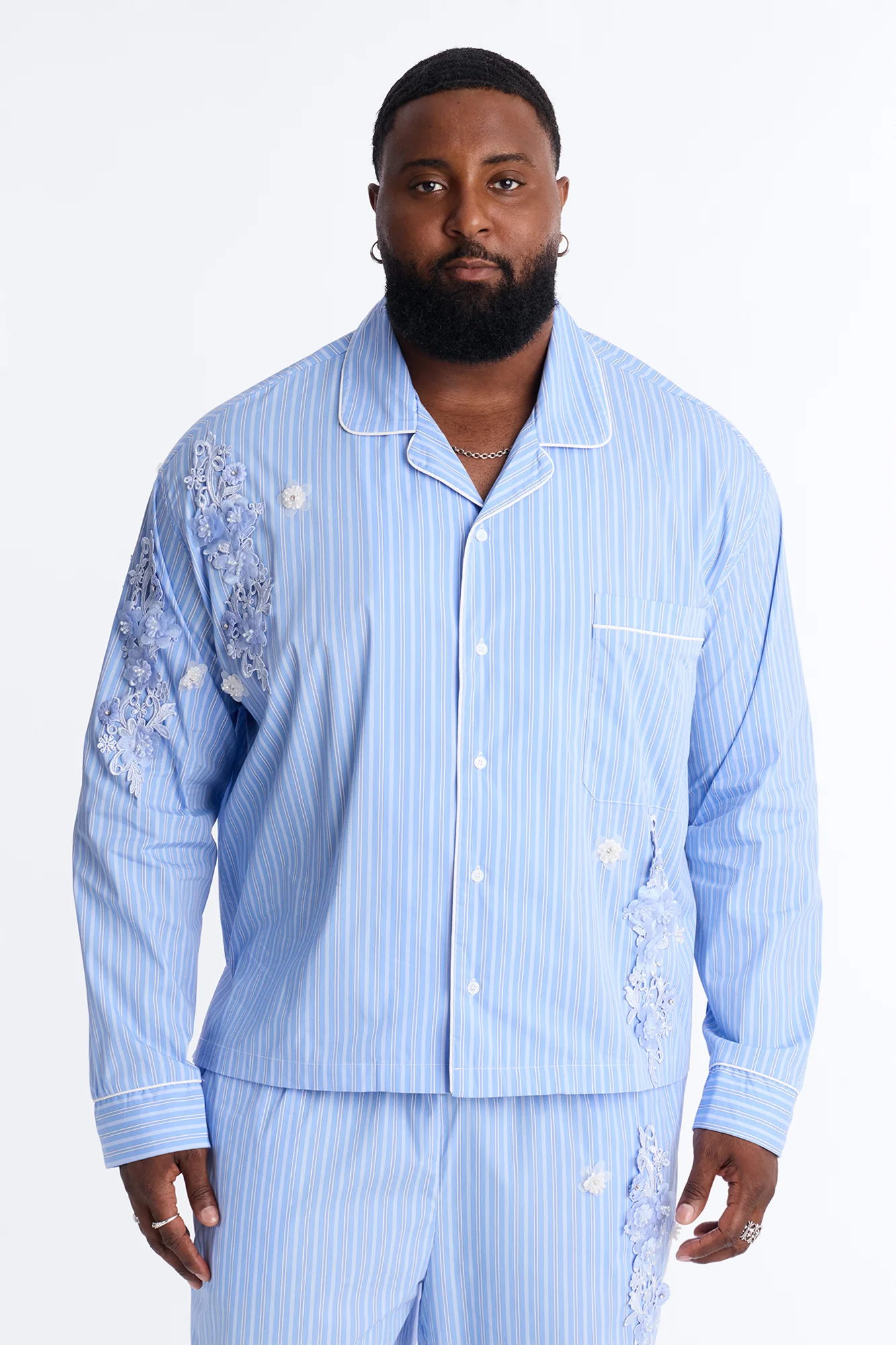 Field Notes Cuban Collar Button Up Shirt - Blue/combo - Image 5