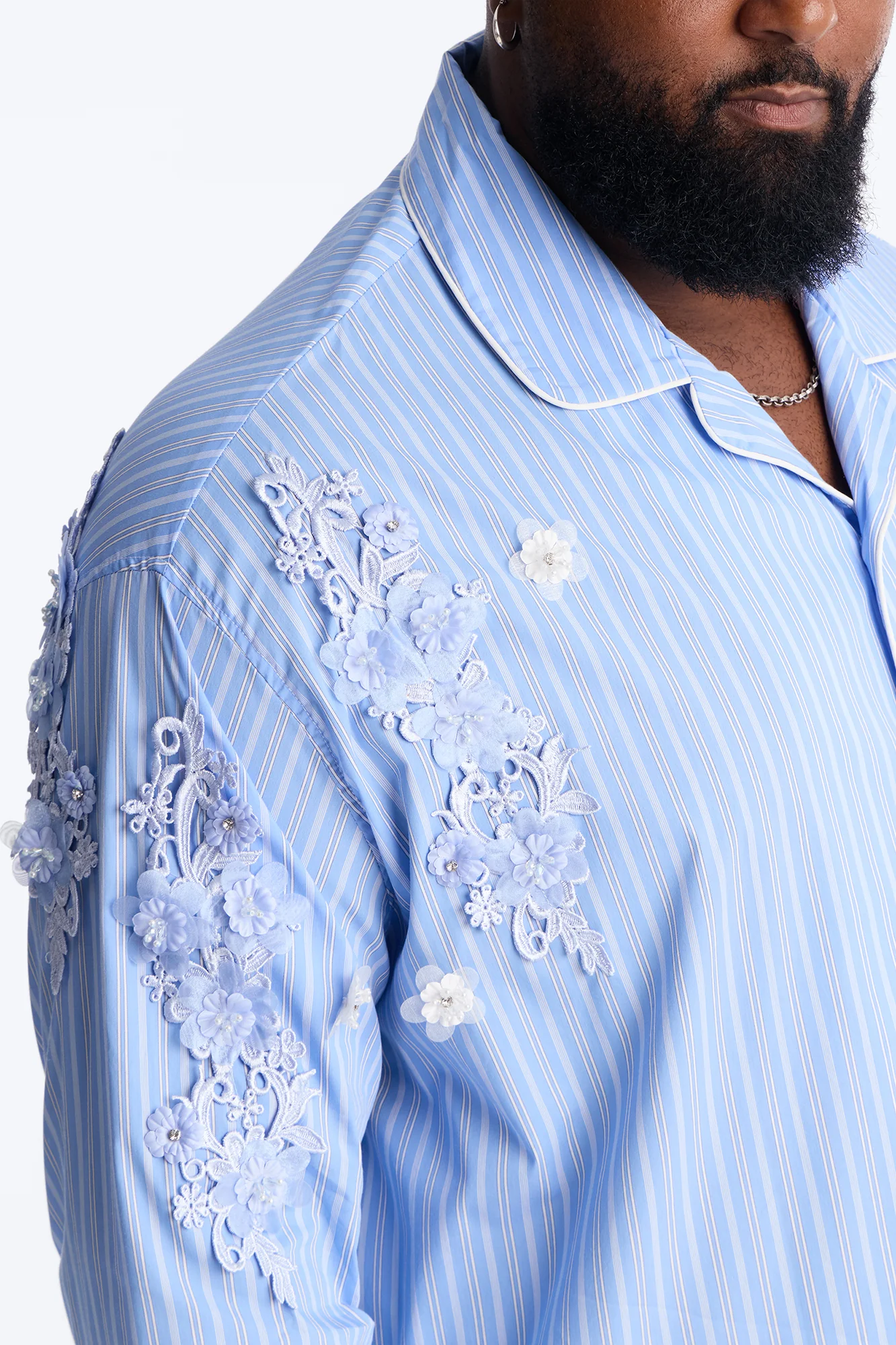 Field Notes Cuban Collar Button Up Shirt - Blue/combo - Image 7