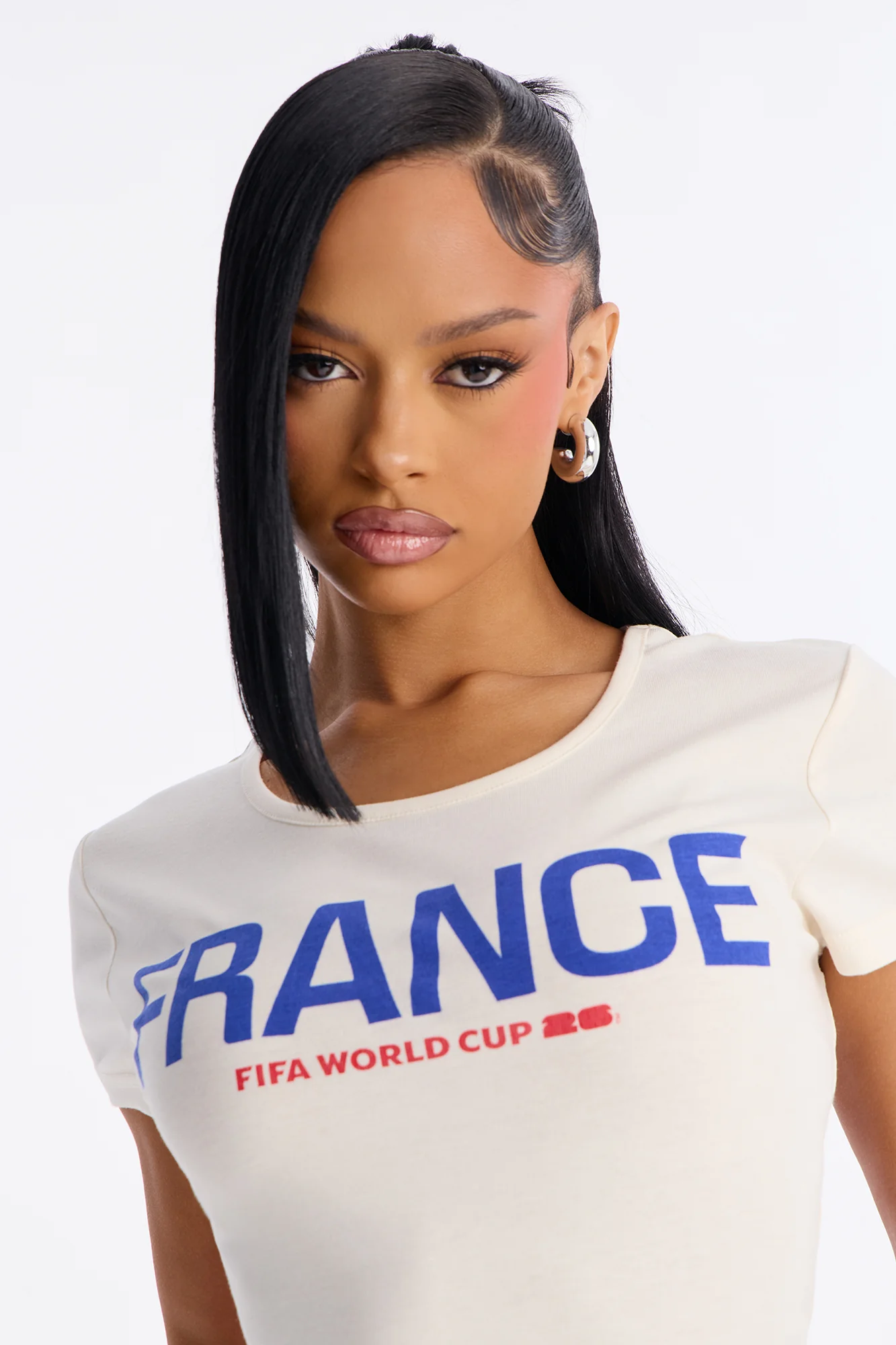 FIFA France Elite Squad Cropped Tee - Cream - Image 3