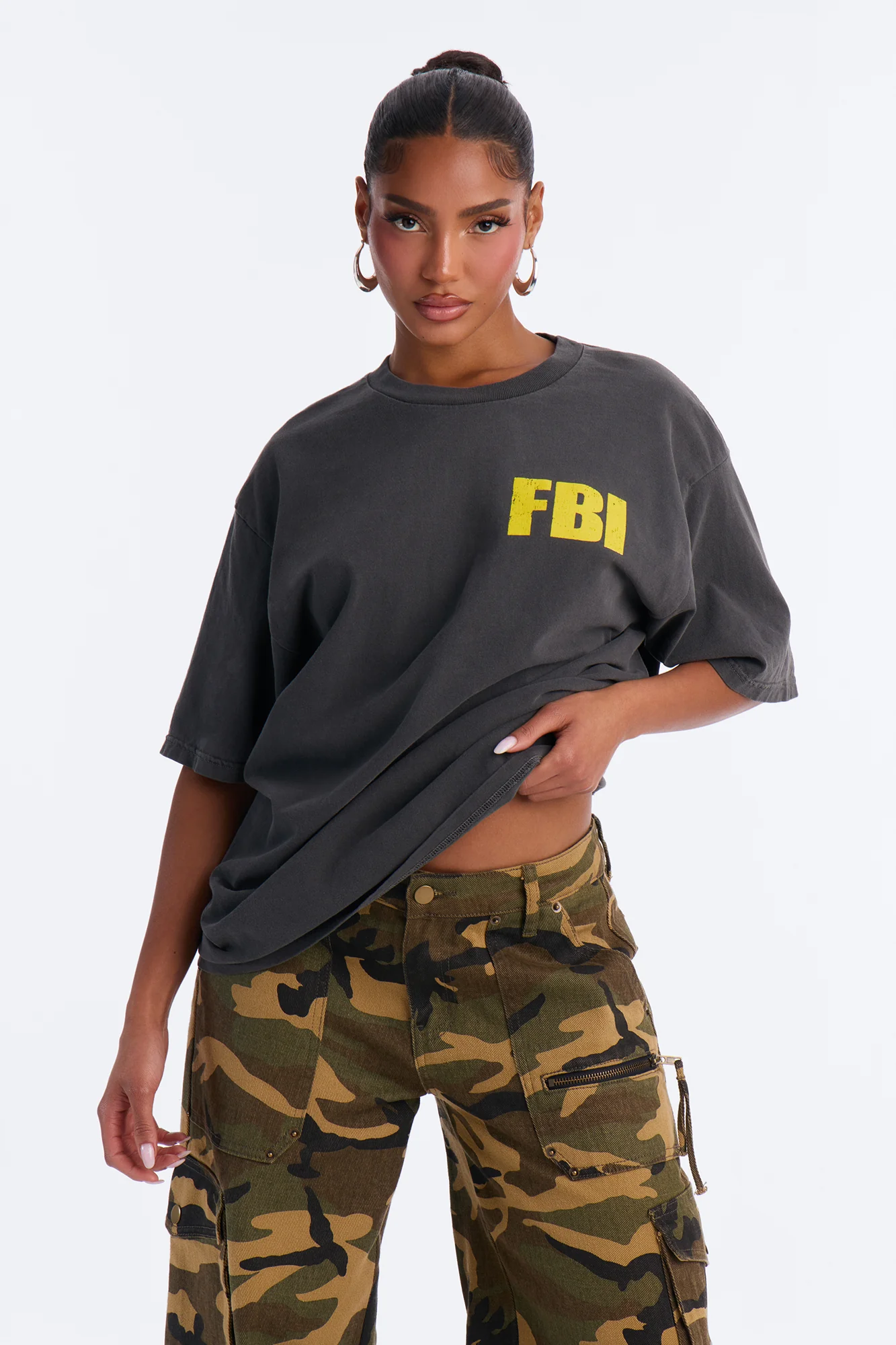 Firm Believer In Jesus Washed Oversized Tee - Black - Image 2