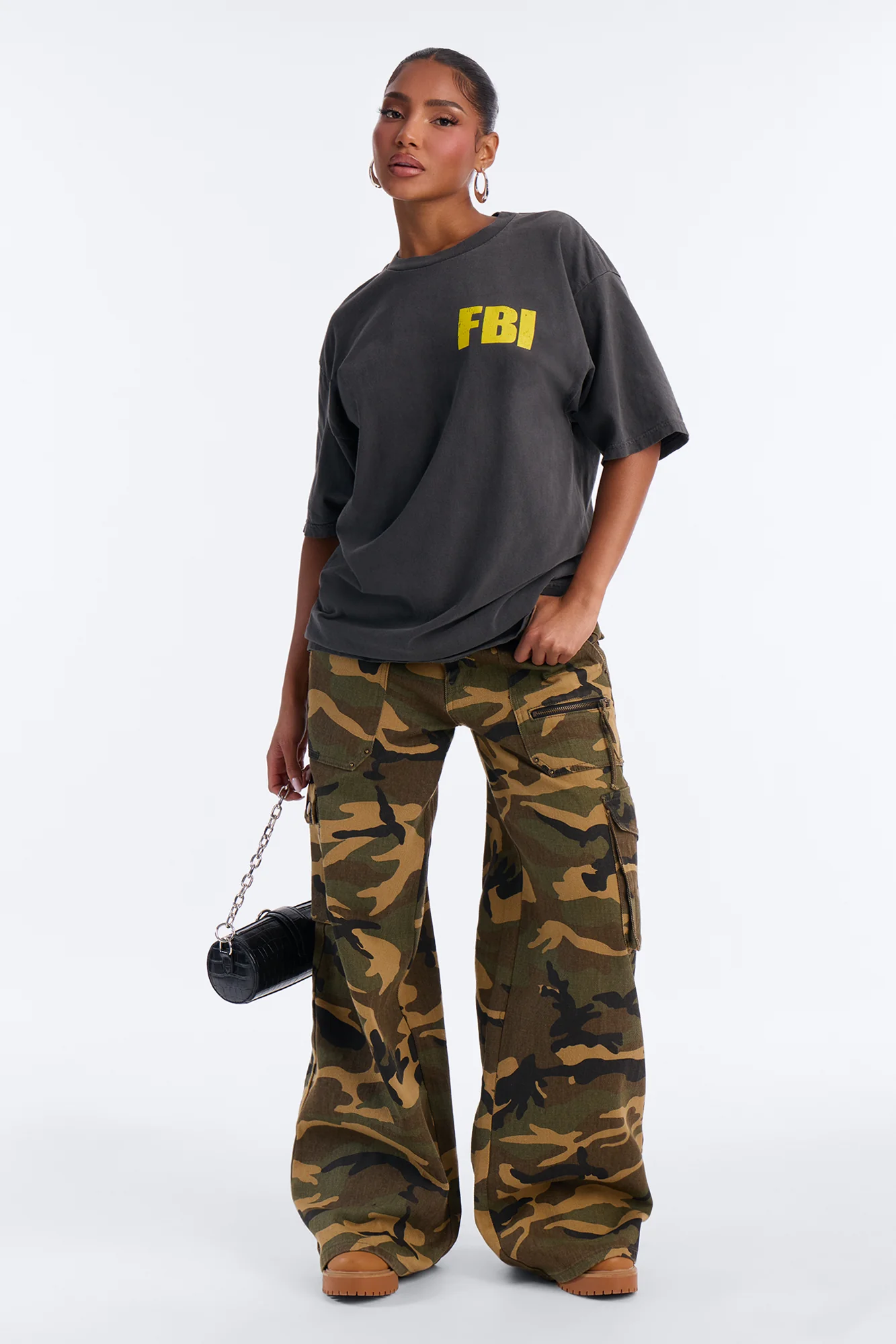 Firm Believer In Jesus Washed Oversized Tee - Black - Image 3