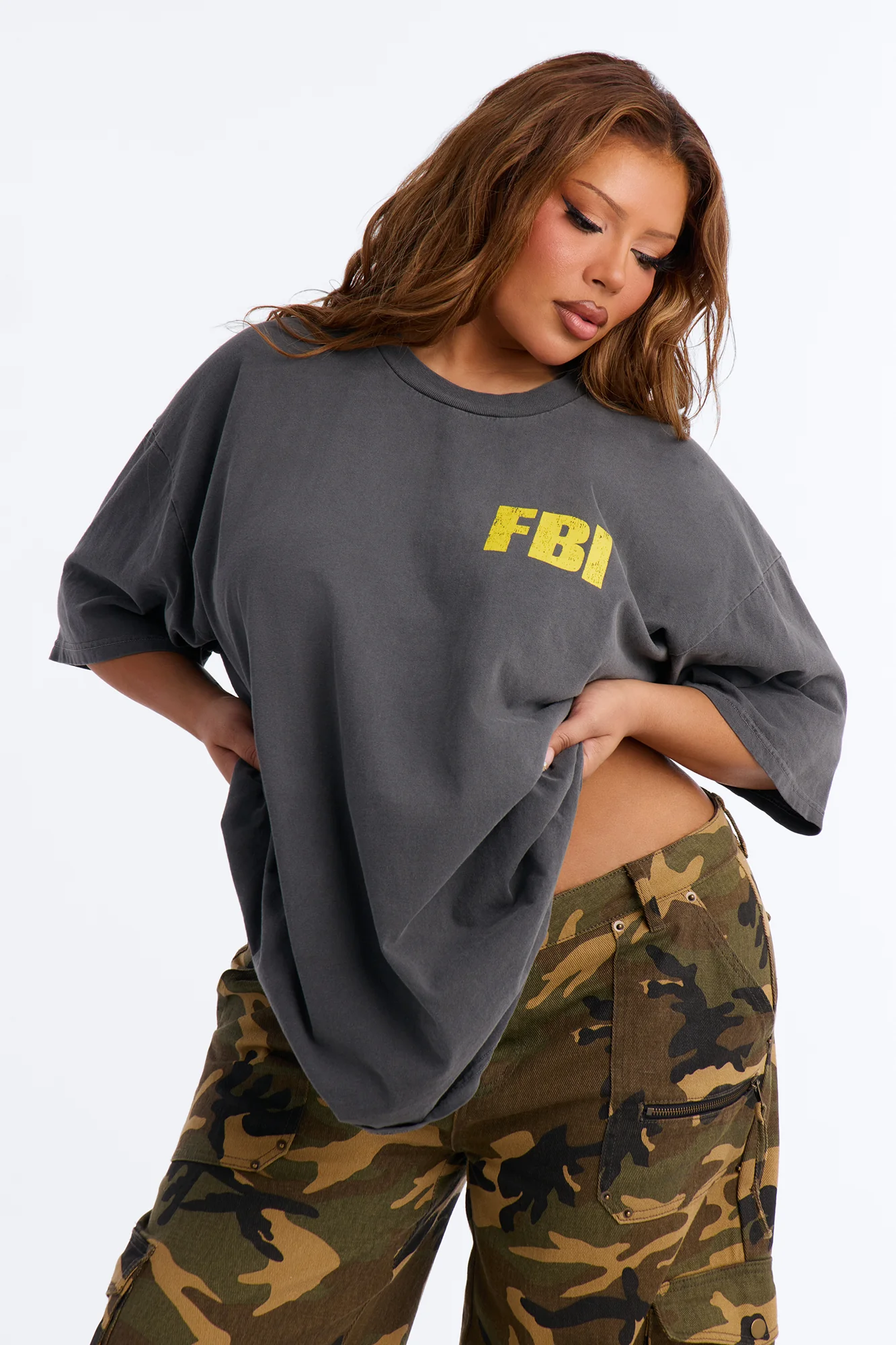 Firm Believer In Jesus Washed Oversized Tee - Black - Image 5