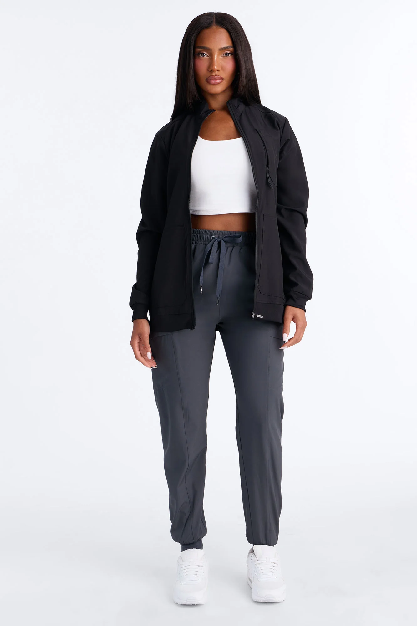 First Call 4 Way Stretch 7 Pocket Cargo Jogger Scrub Bottoms - Charcoal