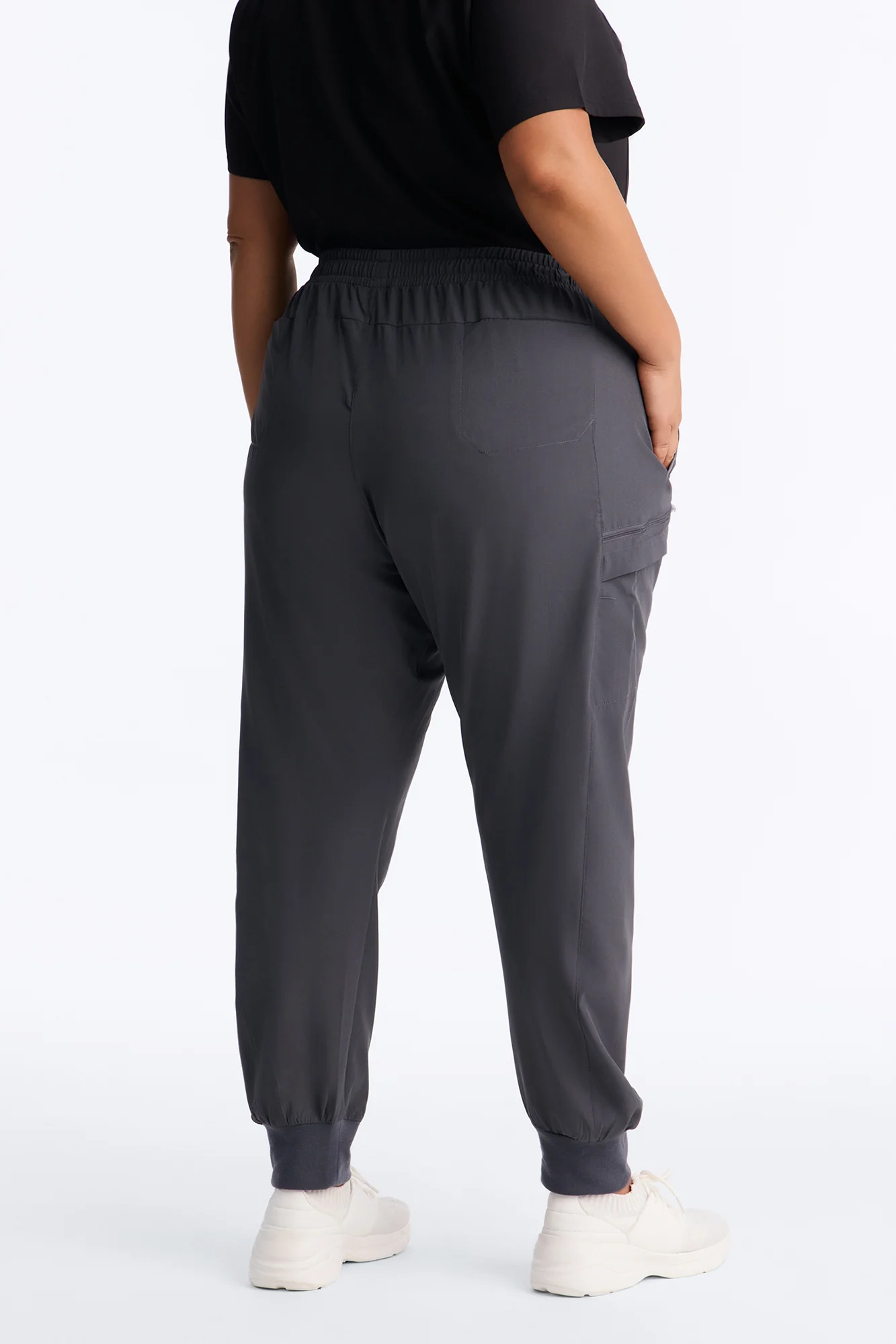 First Call 4 Way Stretch 7 Pocket Cargo Jogger Scrub Bottoms - Charcoal - Image 8