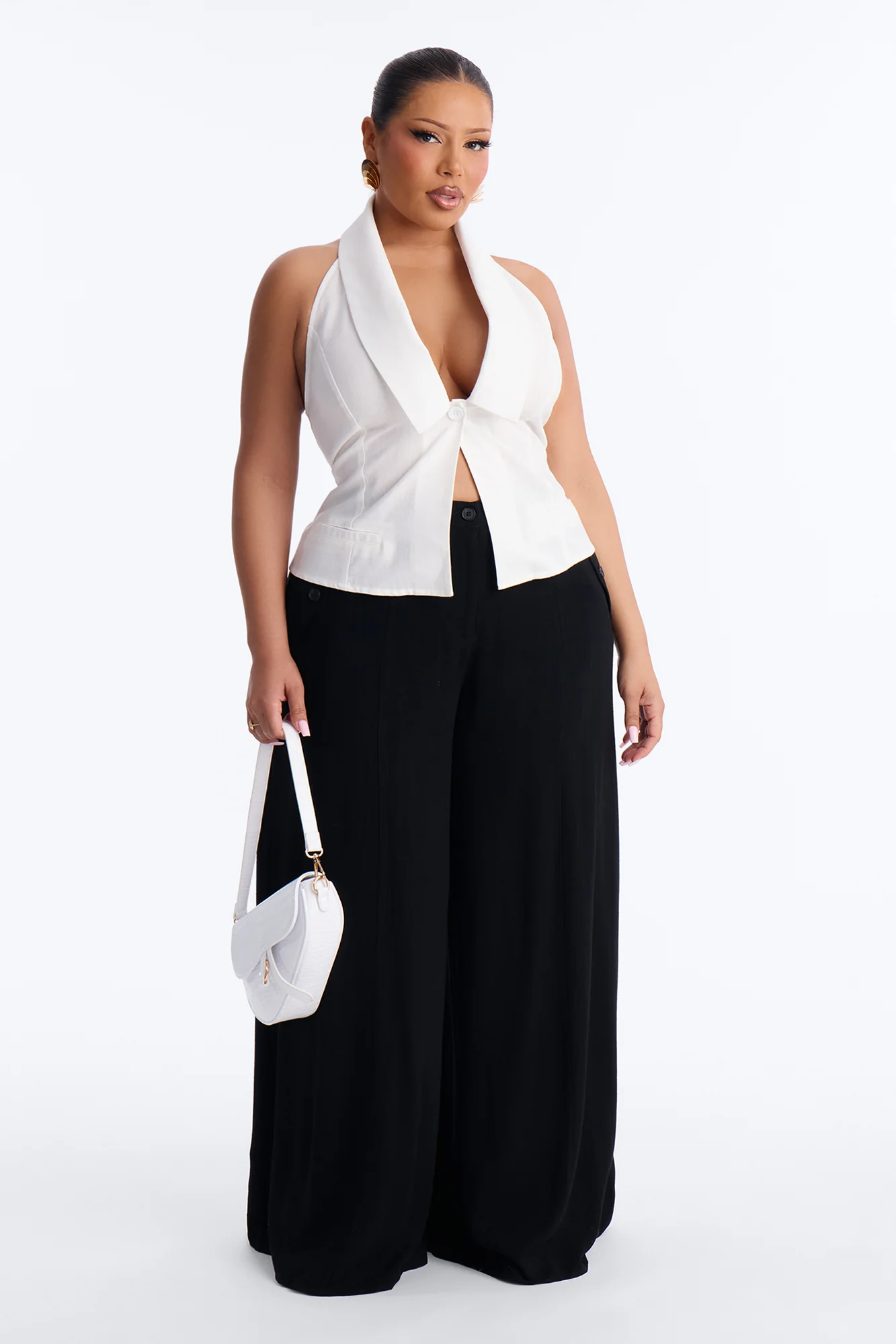Flash On Linen Halter Top - White - Image 5