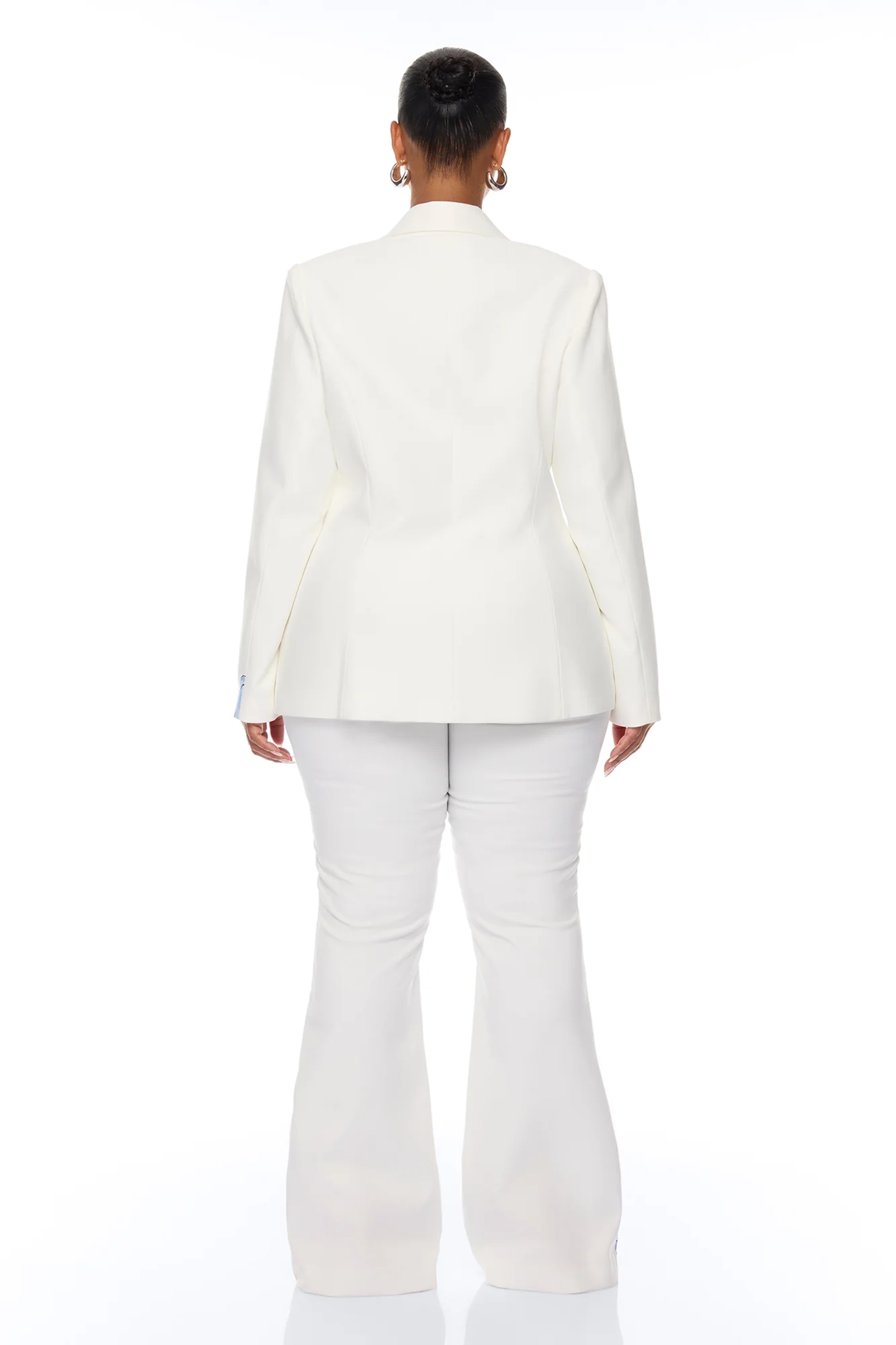 Floral Fantasy Crepe Blazer Pant Set - Blue/combo - Image 8