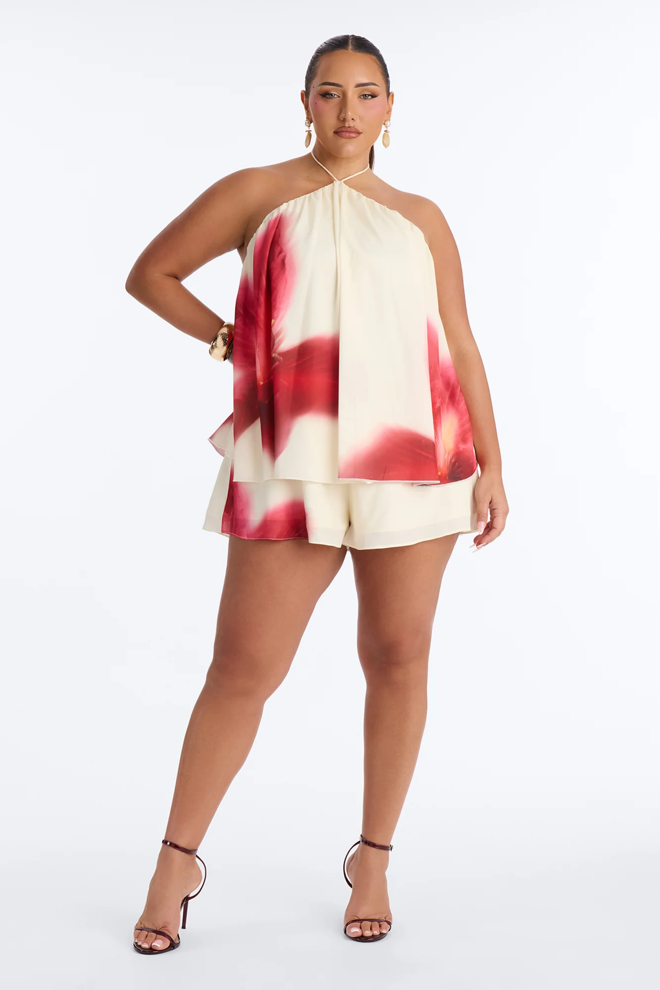 Floral Fling Chiffon Romper - Yellow - Image 5