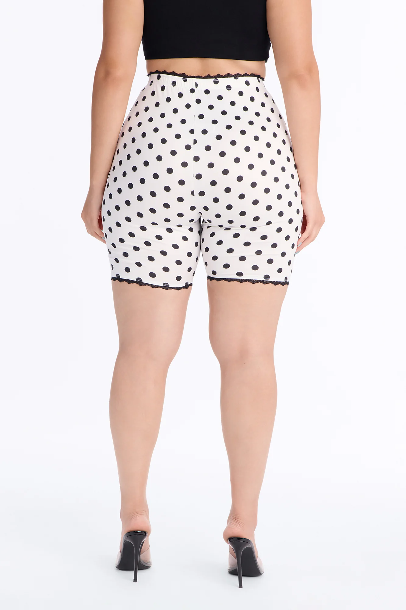 Florentina Lace Trim Biker Short - White/combo - Image 6