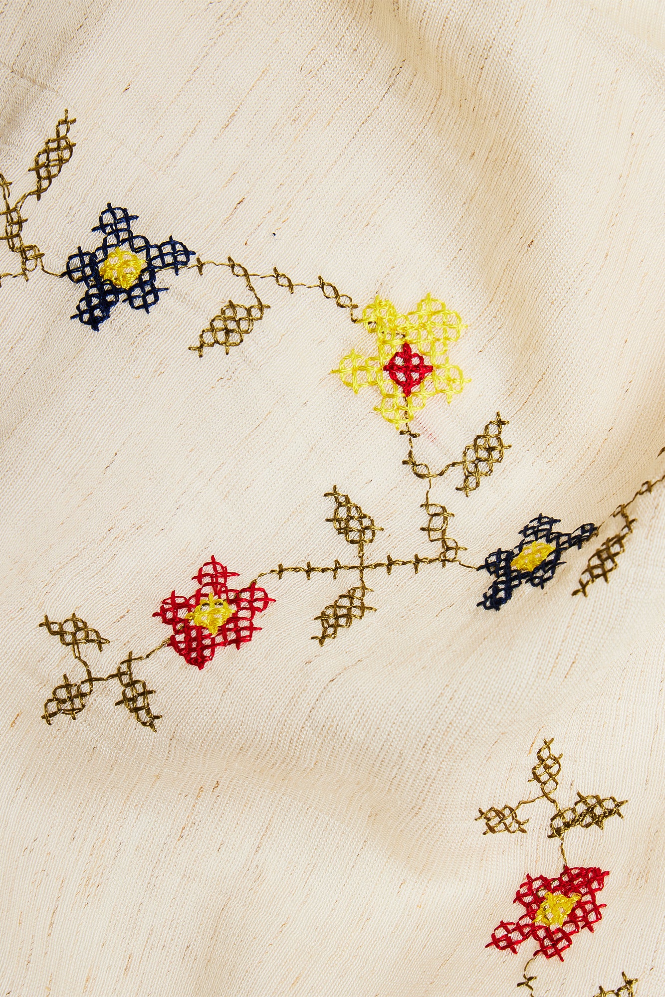 Flower Girl Embroidered Head Scarf - Ivory/combo - Image 4