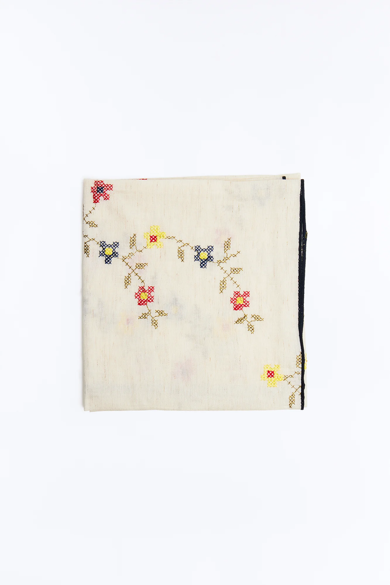 Flower Girl Embroidered Head Scarf - Ivory/combo - Image 5