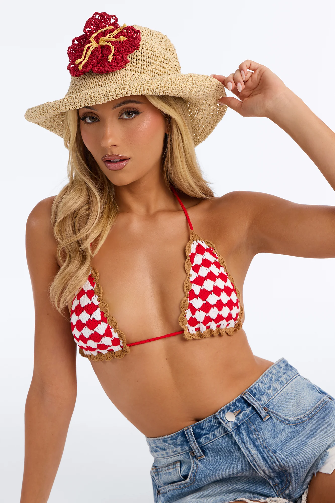 Flower In The Sand Sun Hat - Natural/Combo - Image 2