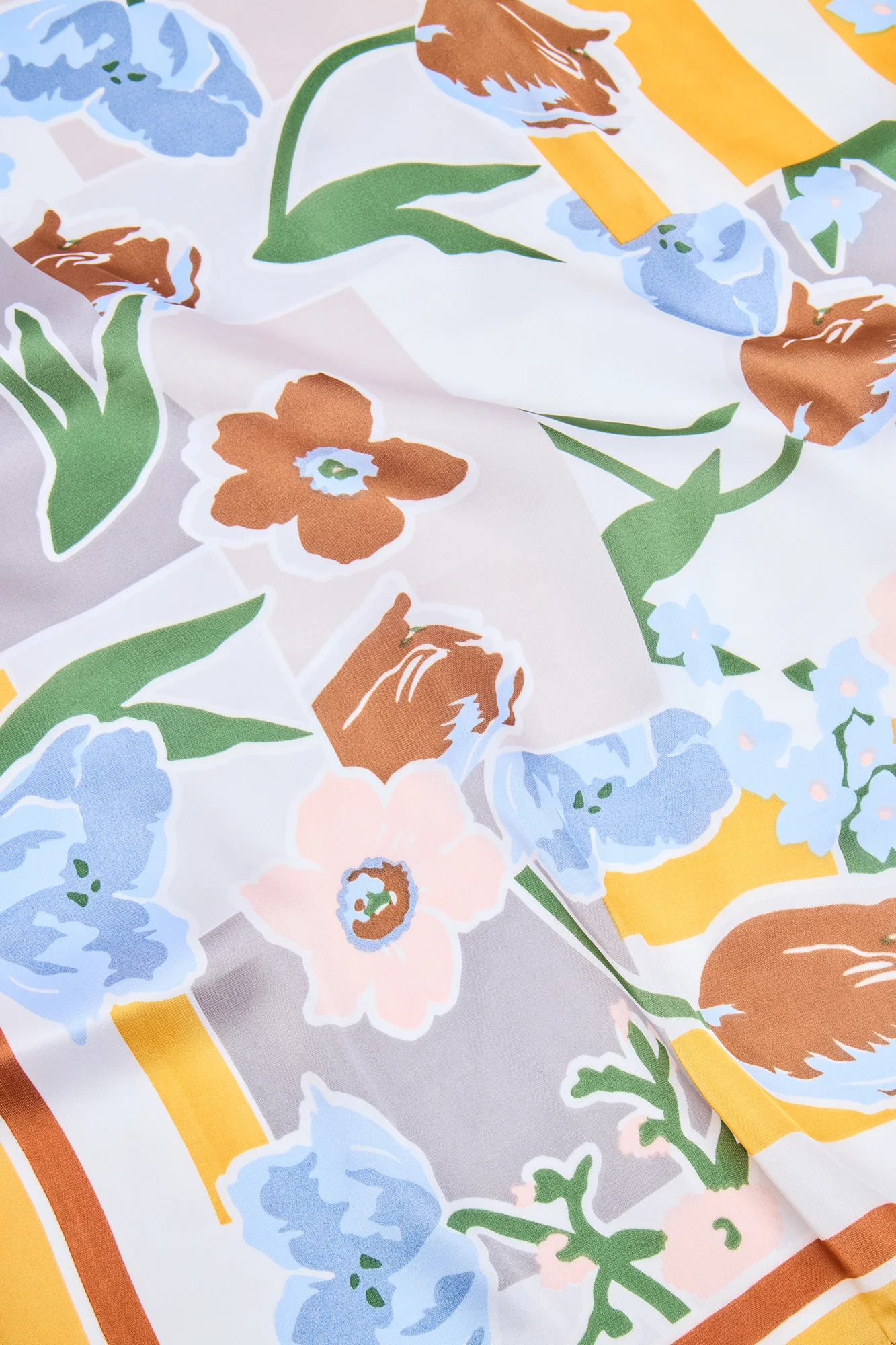 Flowers Of Sicily Head Scarf - Blue/combo - Image 4