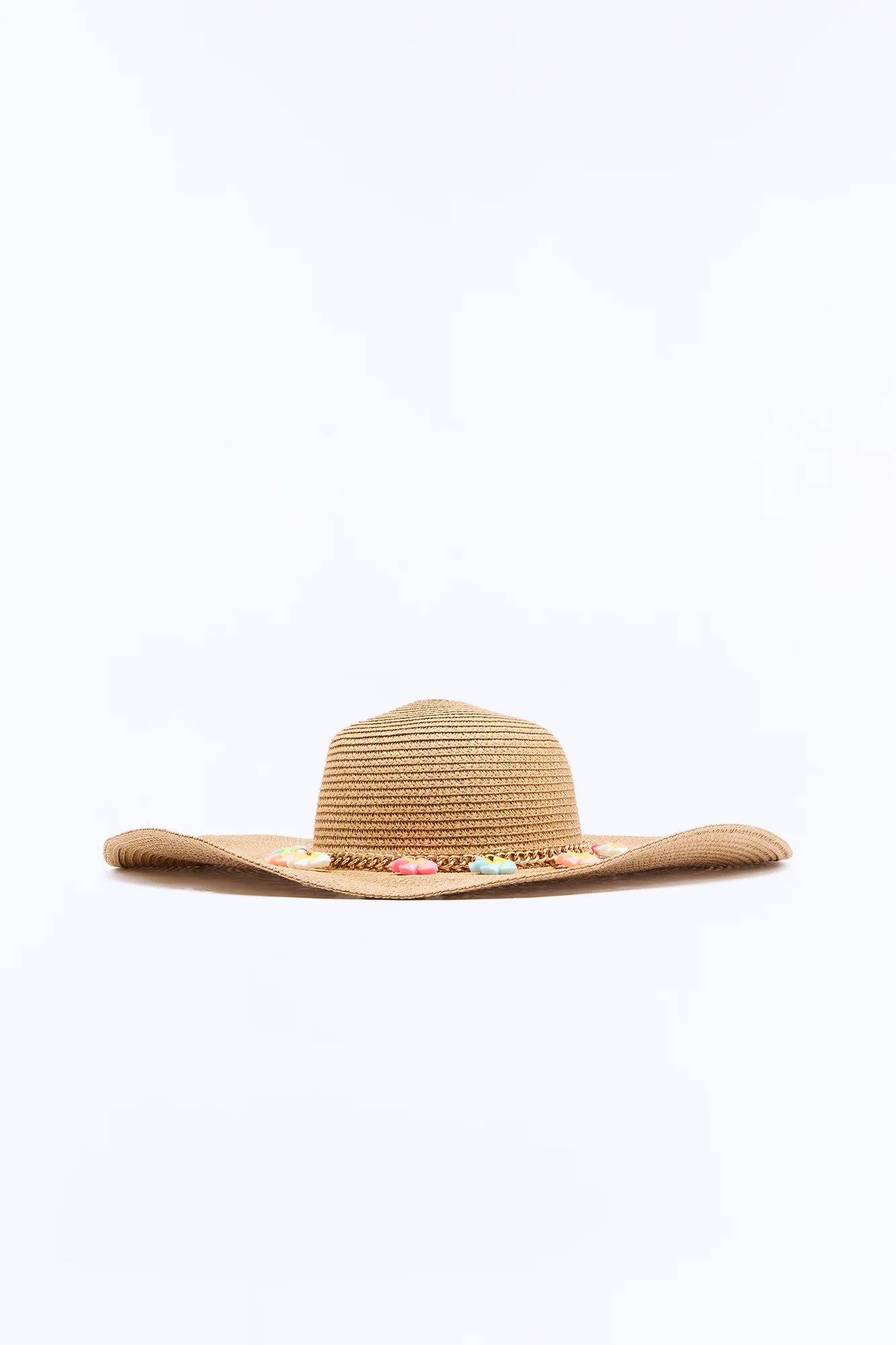 Flowers On Sand Straw Sun Hat - Natural/Combo - Image 3