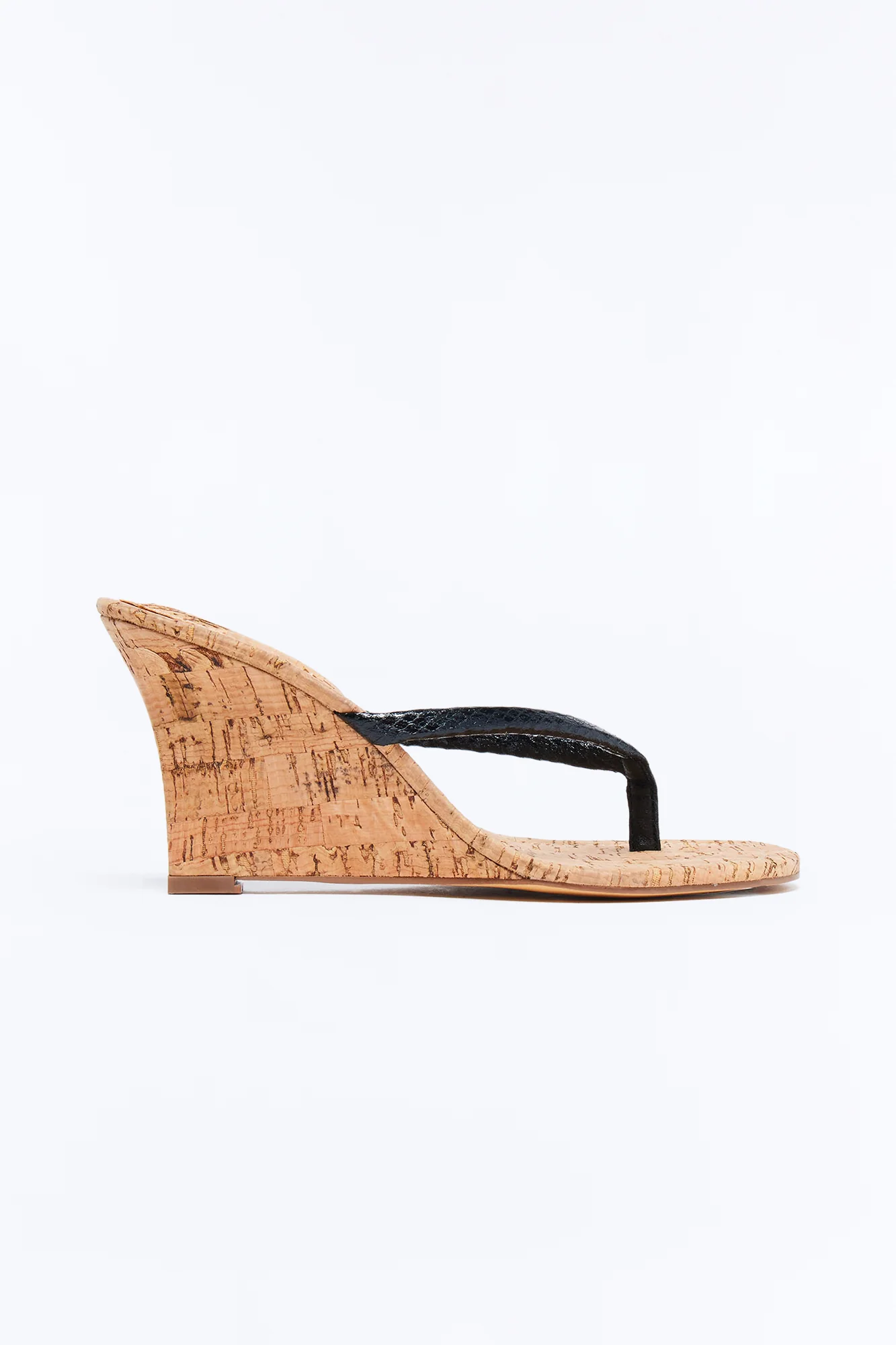 Fluke Cork Thong Wedges - Black - Image 3