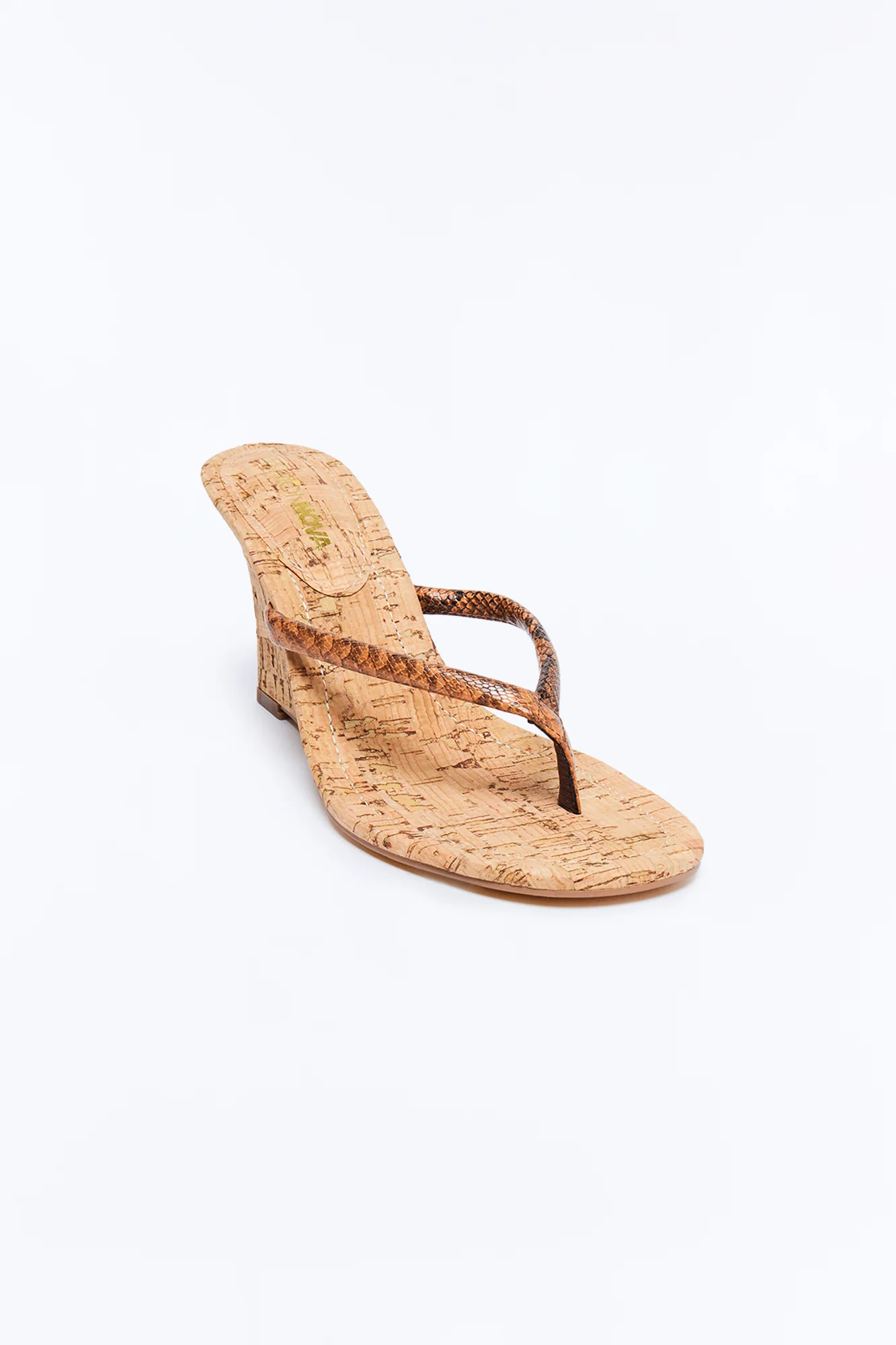 Fluke Cork Thong Wedges - Chocolate - Image 2