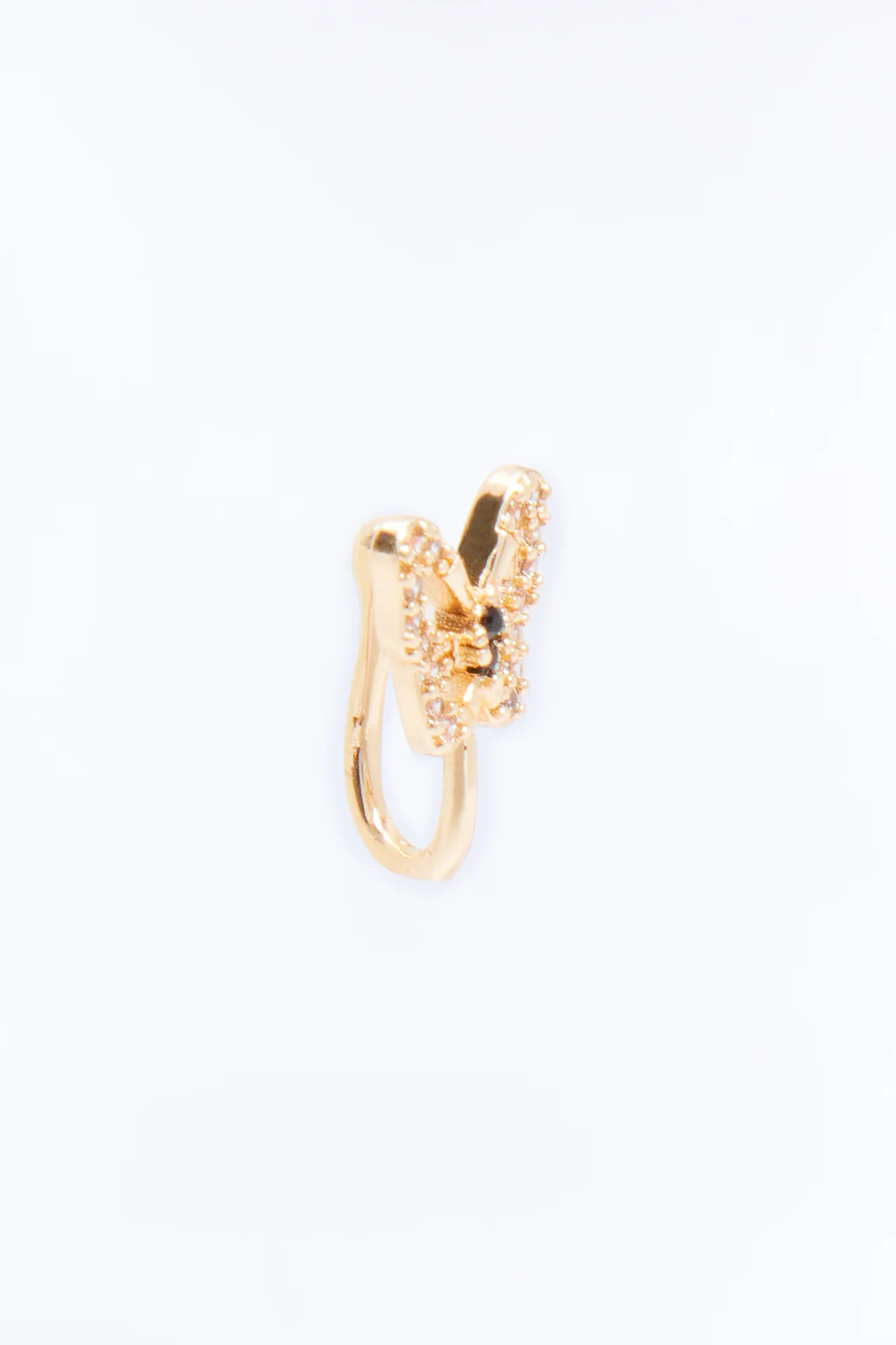 Fly Away Butterfly Faux Nose Ring - Gold - Image 3