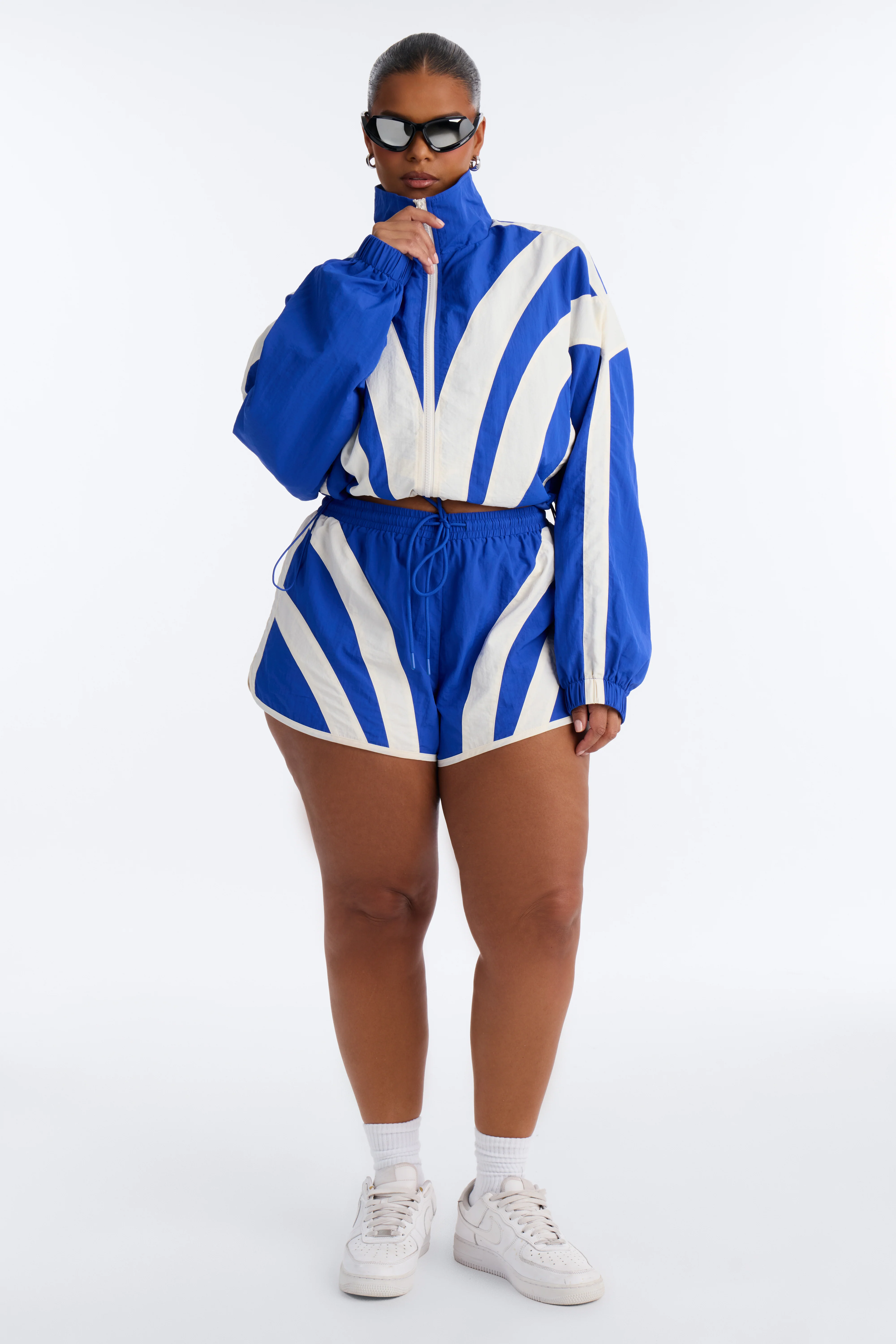 Fly Girl Era Color Block Windbreaker Jacket - Blue - Image 6