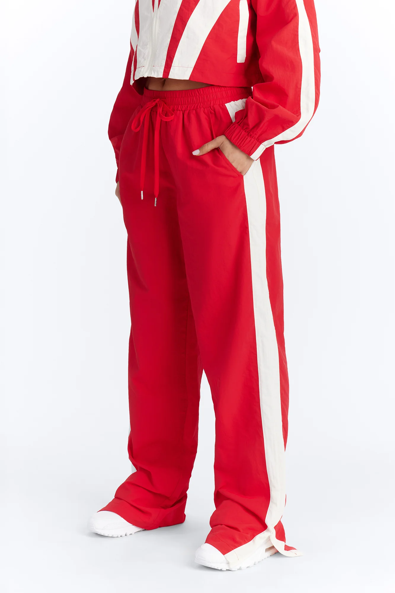 Fly Girl Era Color Block Windbreaker Pant″ - Red - Image 3