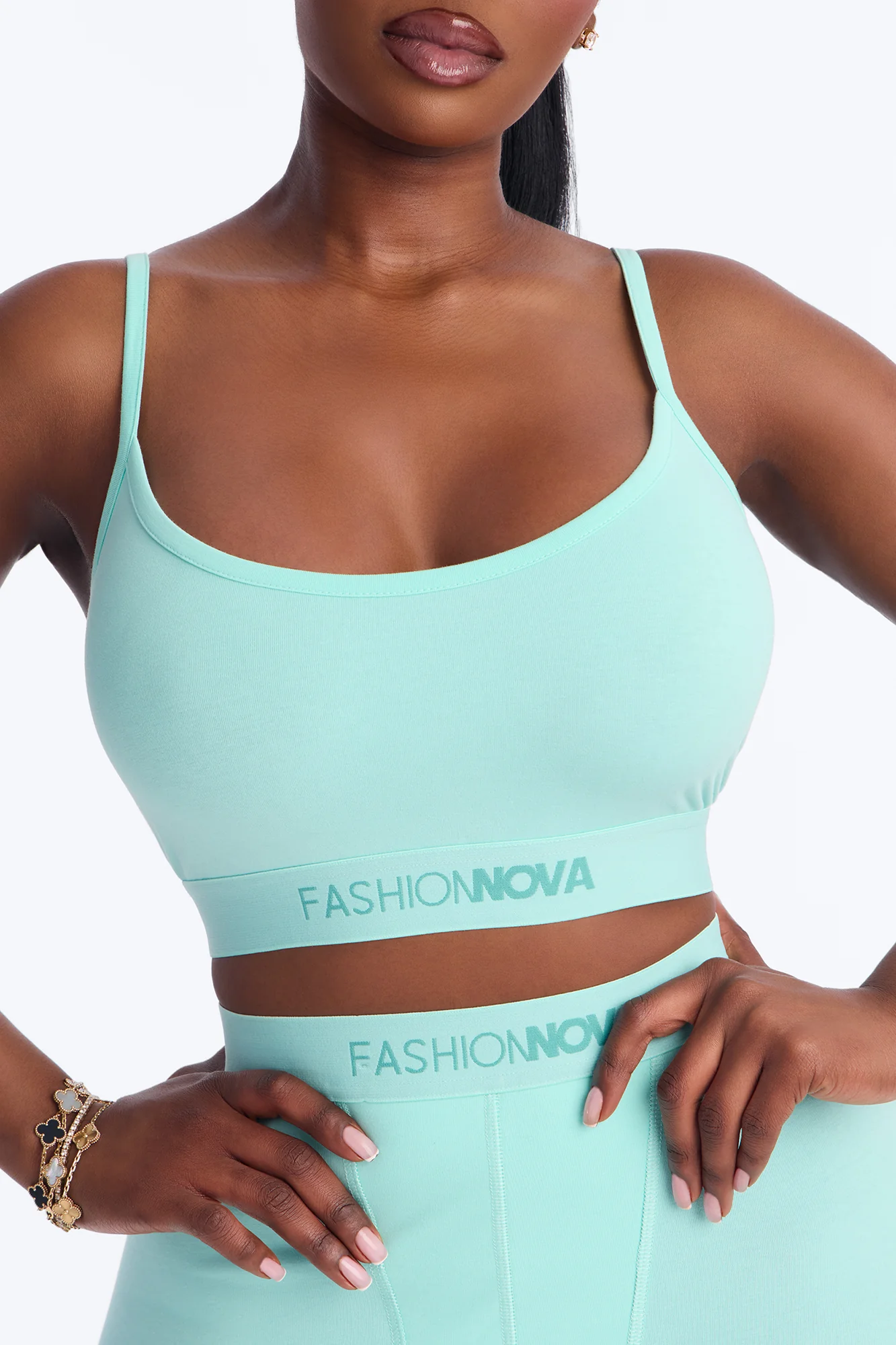 FN Mood Cami And Boxer Set - Mint - Image 5