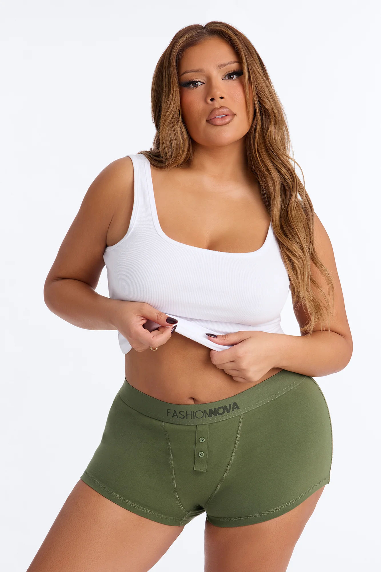 FN Mood Cotton Boyshort - Olive - Image 5