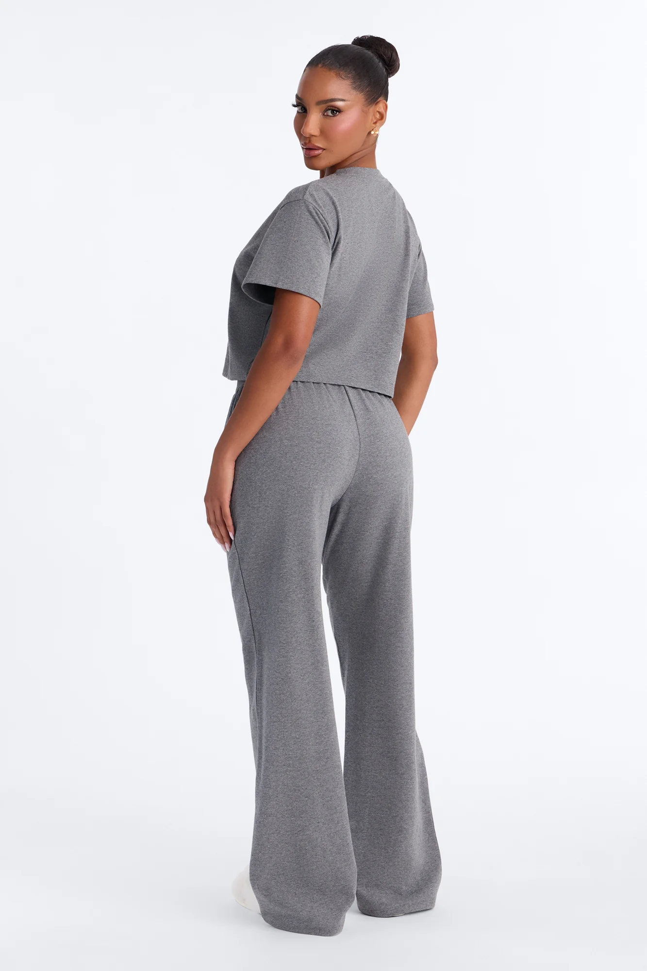 FN Mood Cotton PJ Pant Set - Charcoal - Image 4