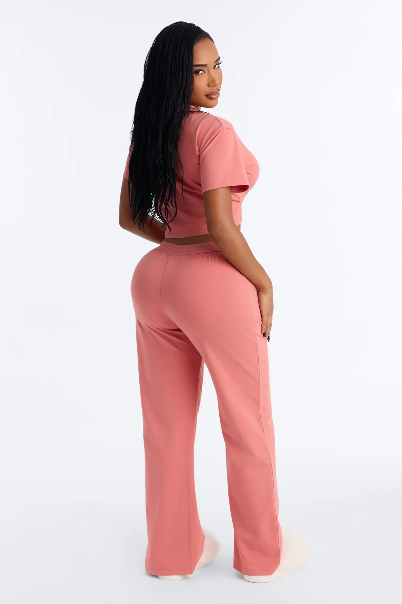 FN Mood Cotton PJ Pant Set - Terracotta - Image 4