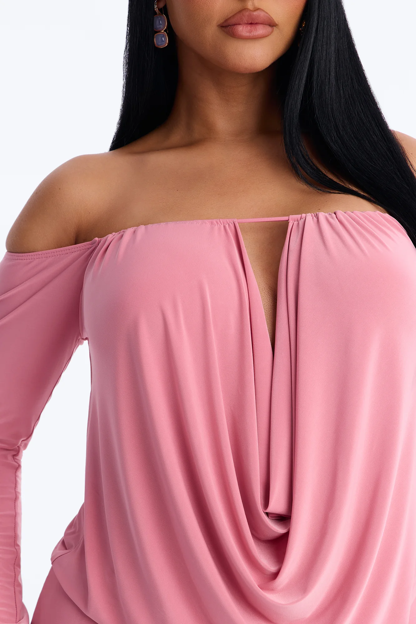 For The Plot Off Shoulder Mini Dress - Mauve - Image 3