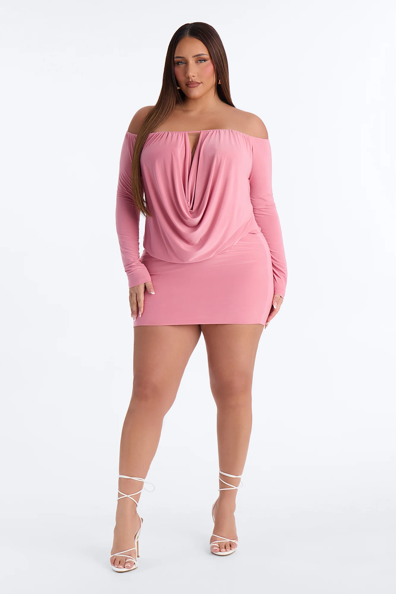 For The Plot Off Shoulder Mini Dress - Mauve - Image 6