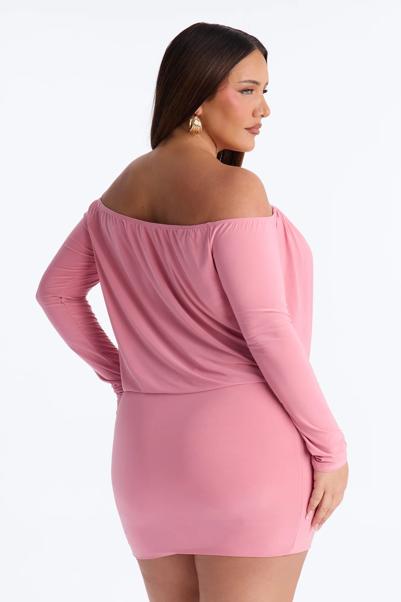 For The Plot Off Shoulder Mini Dress - Mauve - Image 8