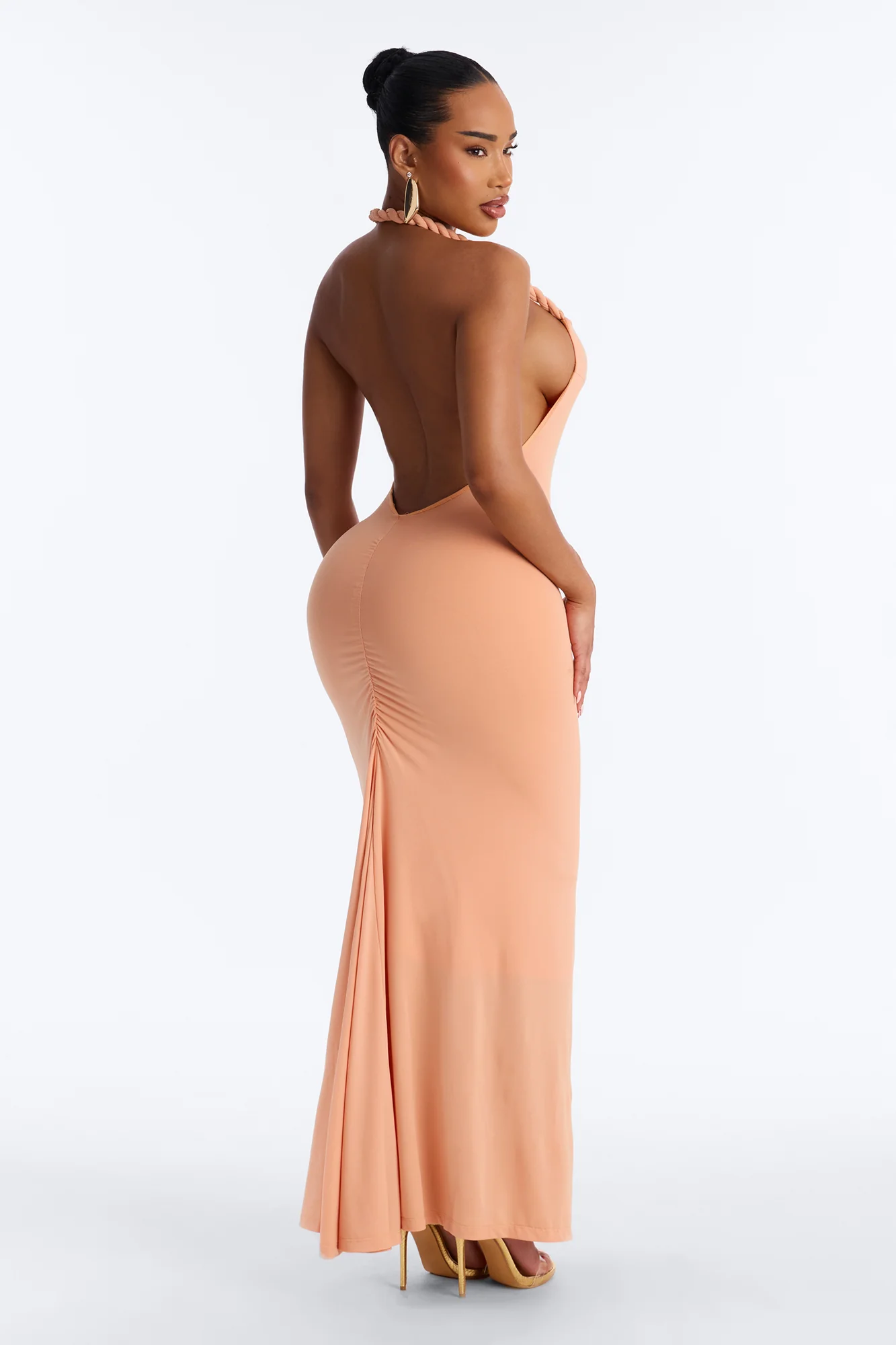 Forbidden Paradise Backless Maxi Dress - Orange - Image 4