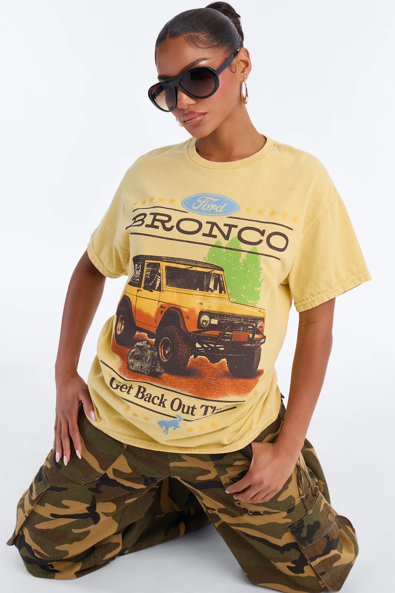 Ford Bronco Explore Washed Tee - Butter Yellow