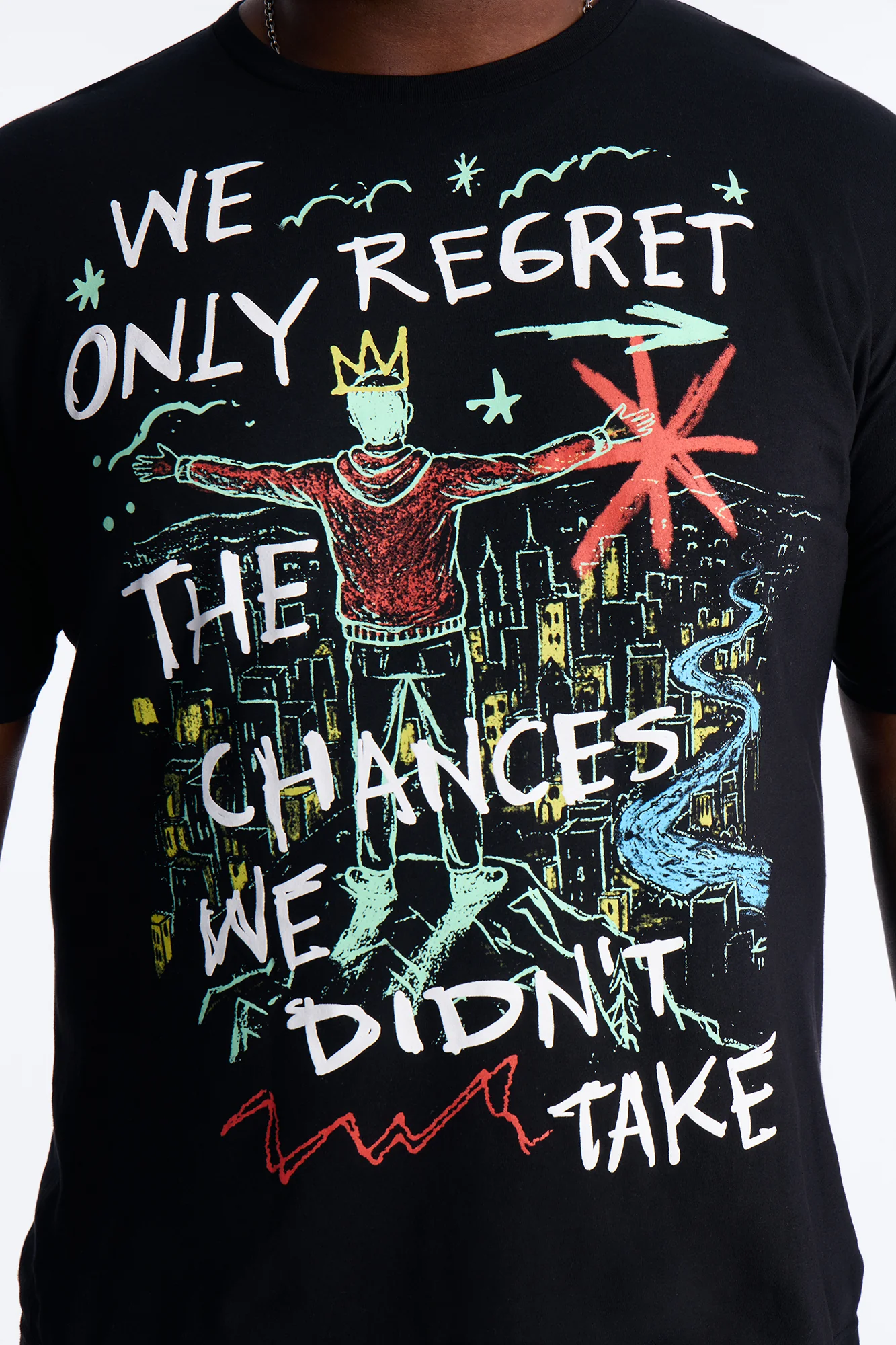 Fortunate Favors The Bold Puff Print Short Sleeve Tee - Black - Image 6