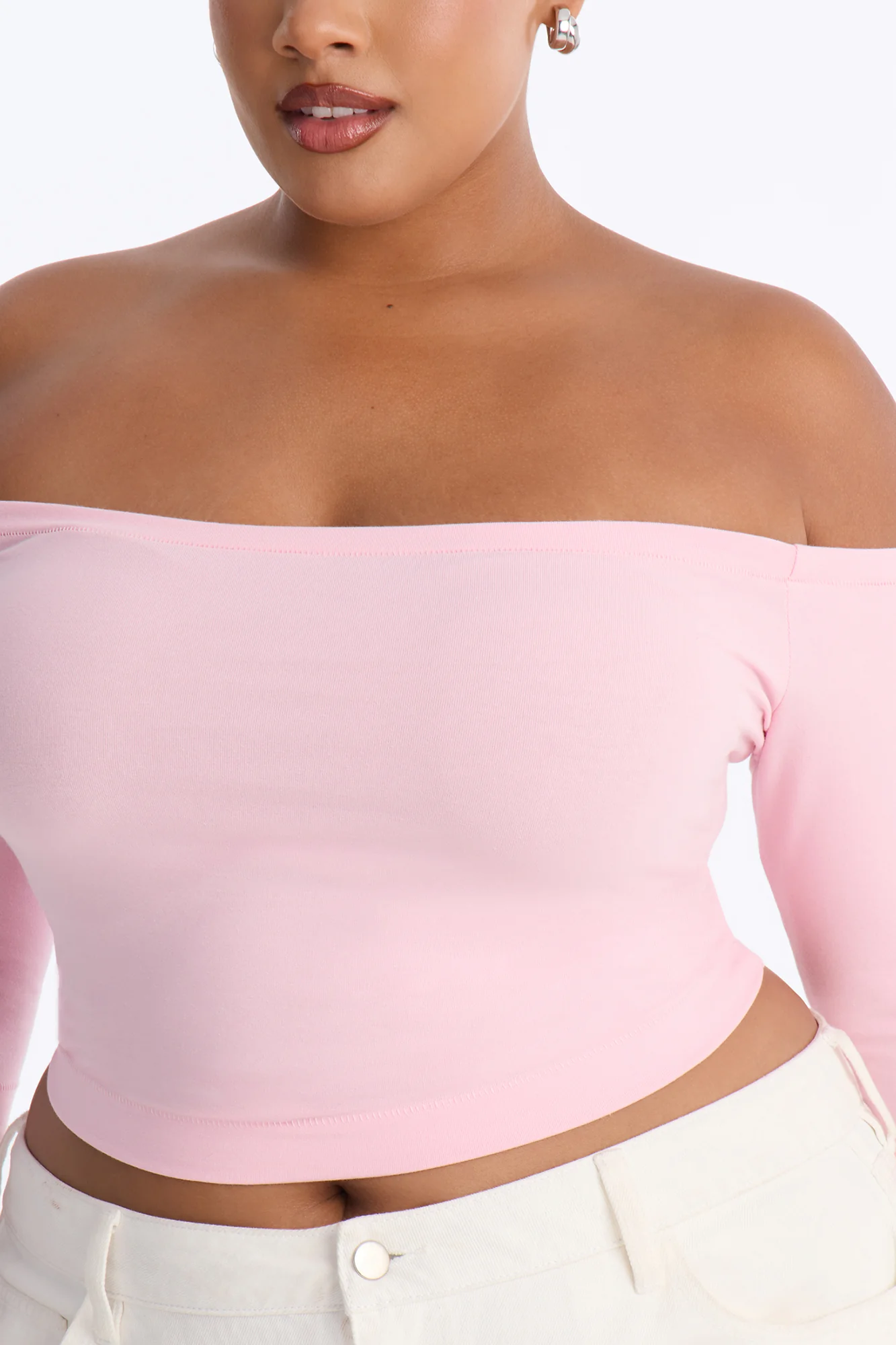 Francesca Off Shoulder Top - Pink - Image 7