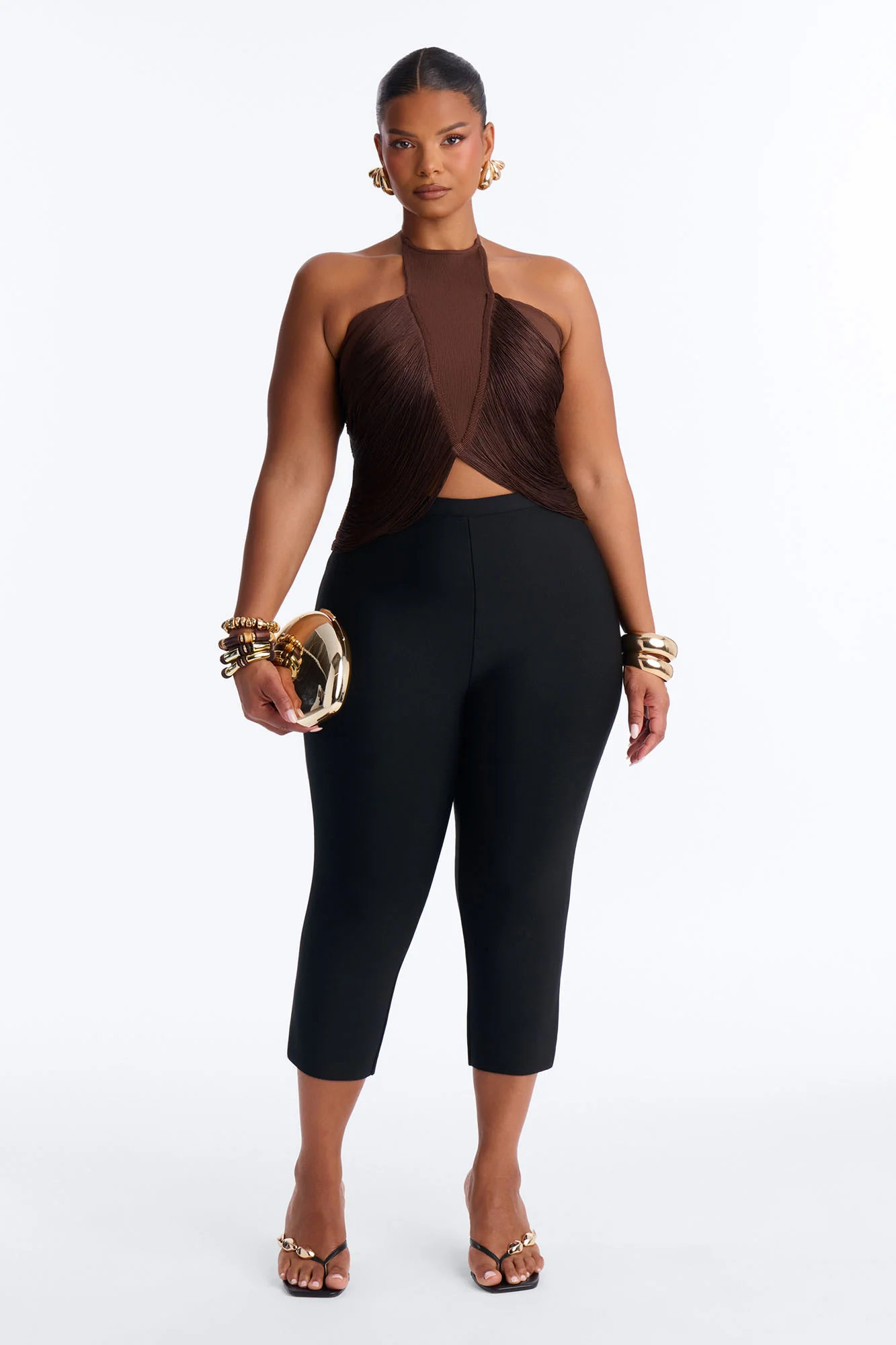 Frazia Fringe Halter Top - Chocolate - Image 5