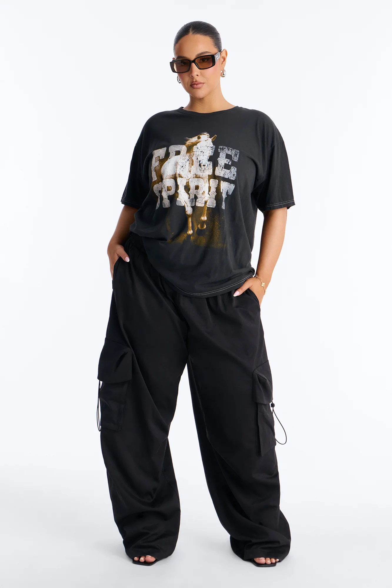 Free Spirit Horses Washed Tee - Black Wash - Image 6
