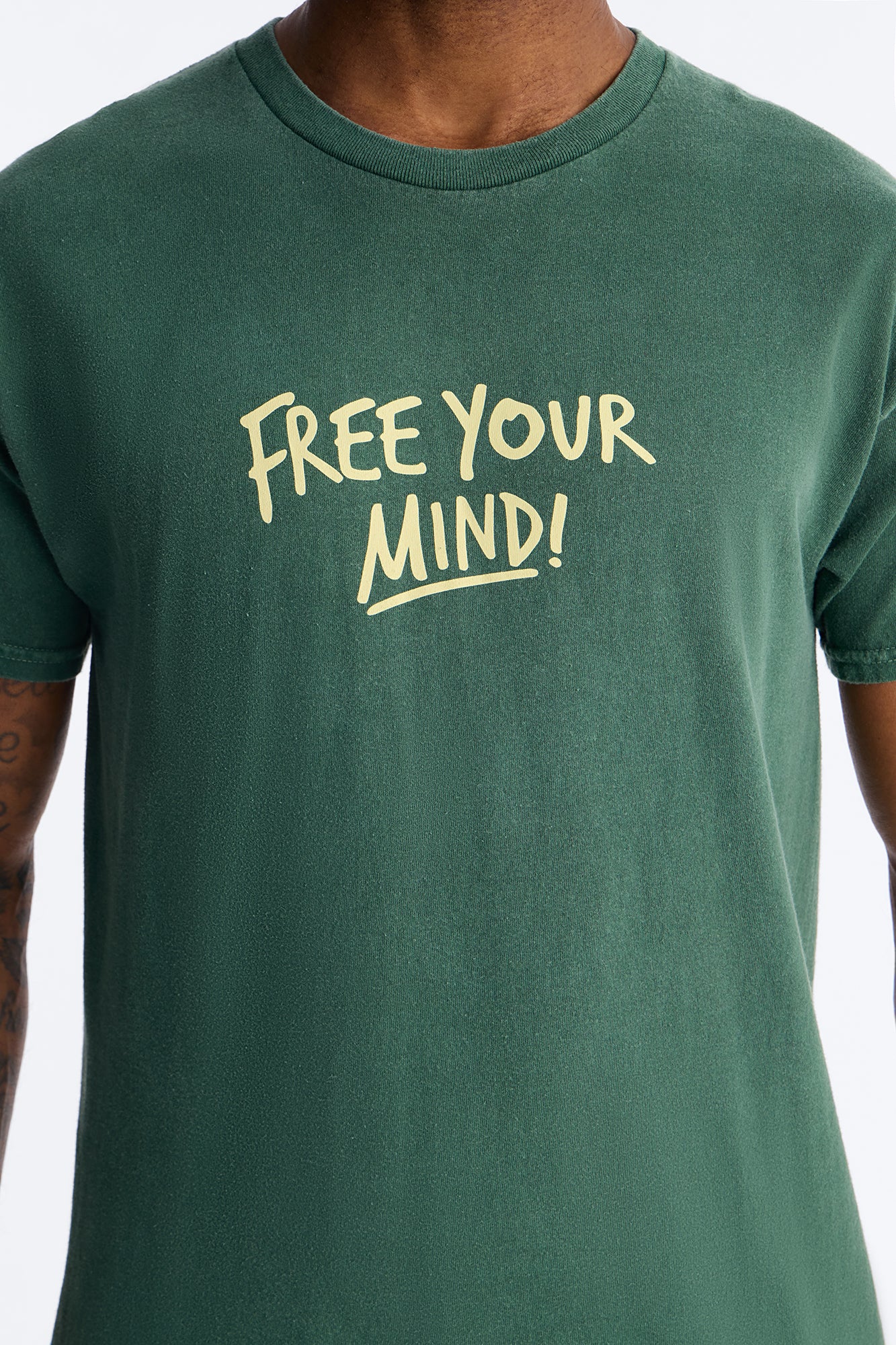 Free Your Mind And Live Short Sleeve Tee - Hunter Green - Image 3