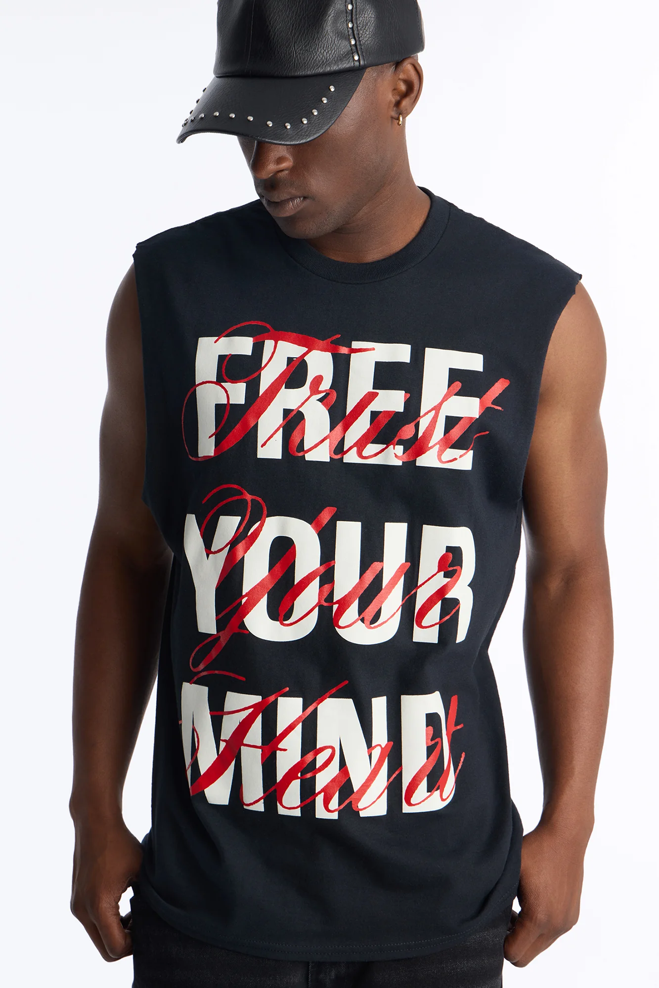 Free Your Mind Oversized Muscle Tank - Black - Image 3