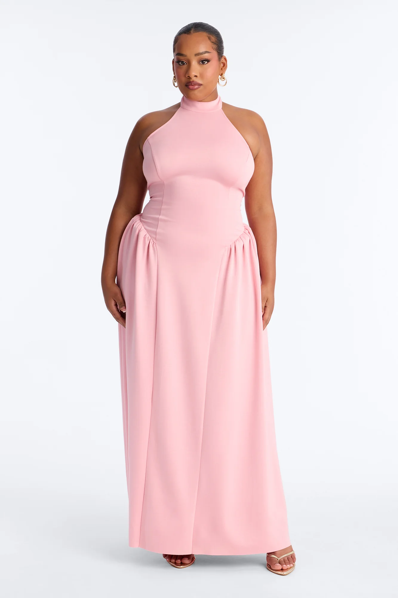 Freya Backless Halter Gown - Pink - Image 5