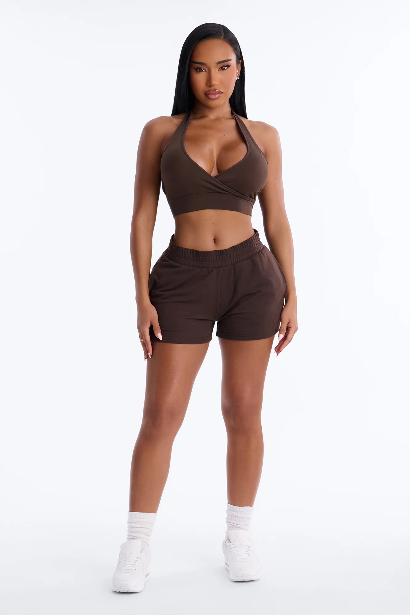 Fridah Sports Bra Short Set - Brown