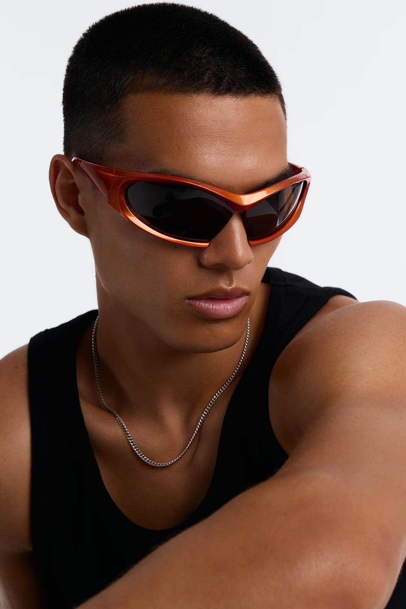 Frosted Metamorphosis Square Sunglasses - Orange