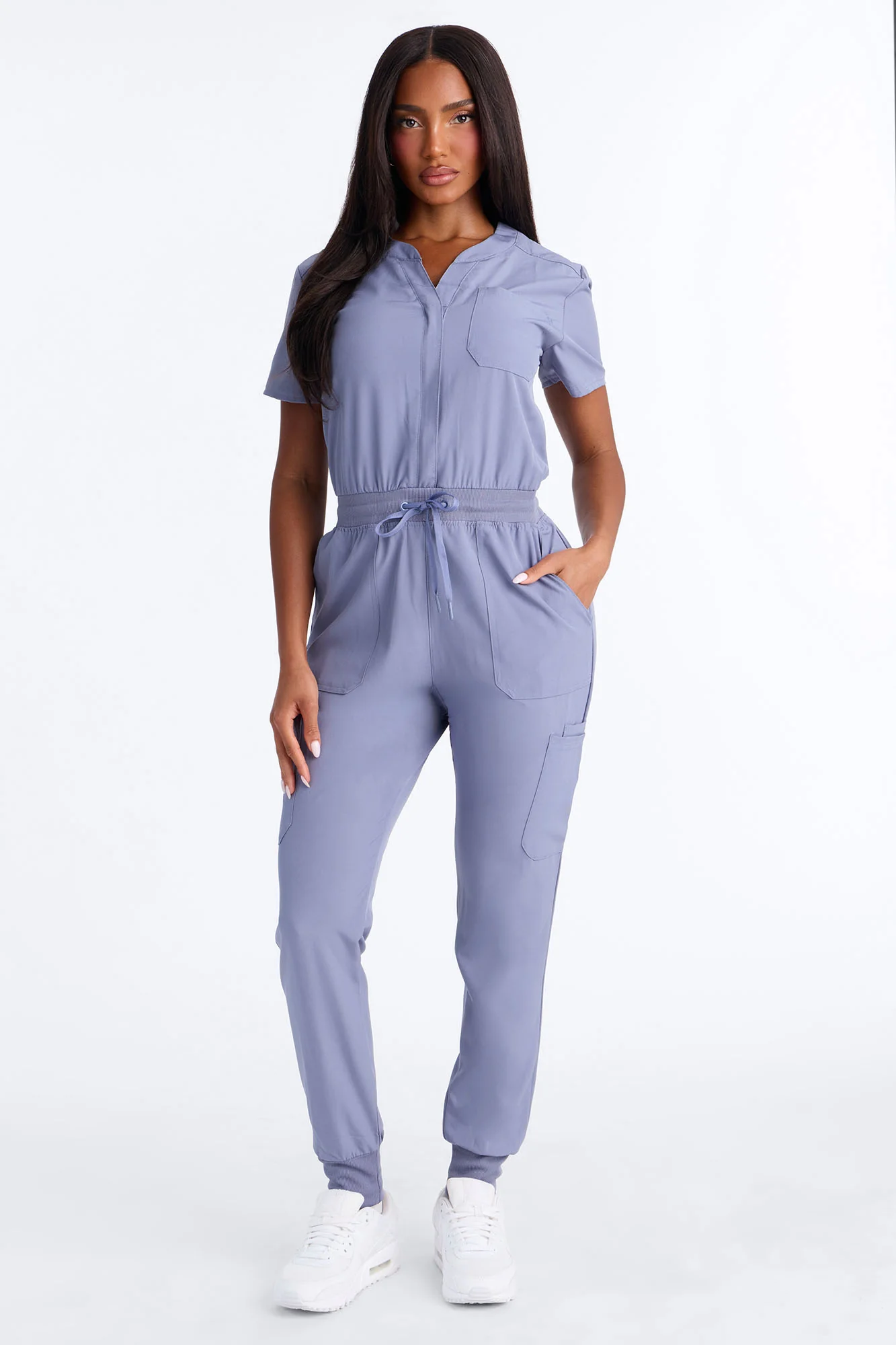 Full Shift Stretch Jogger Scrub Uniform Jumpsuit - Blue