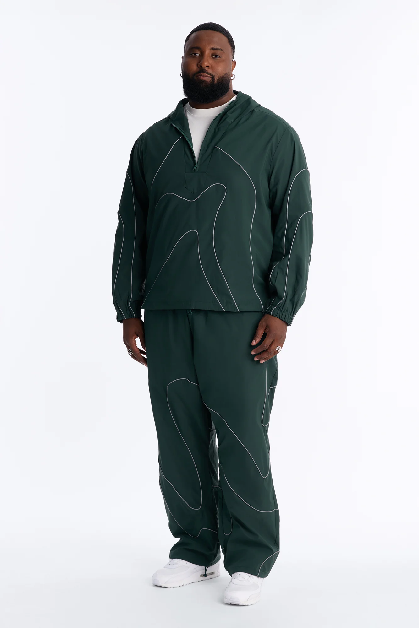 Futuristic Mode Track Jacket - Hunter Green - Image 6