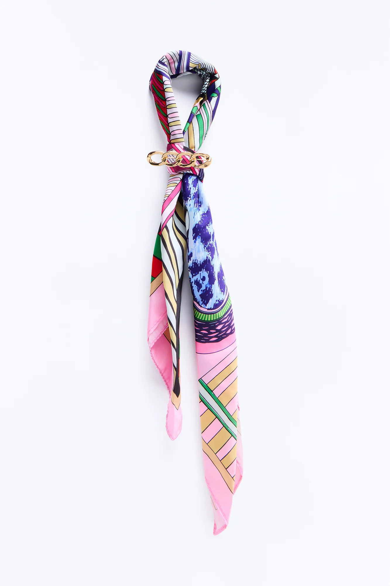 Gallery Piece Head Scarf And Brooch Set - Multi Color - Image 4