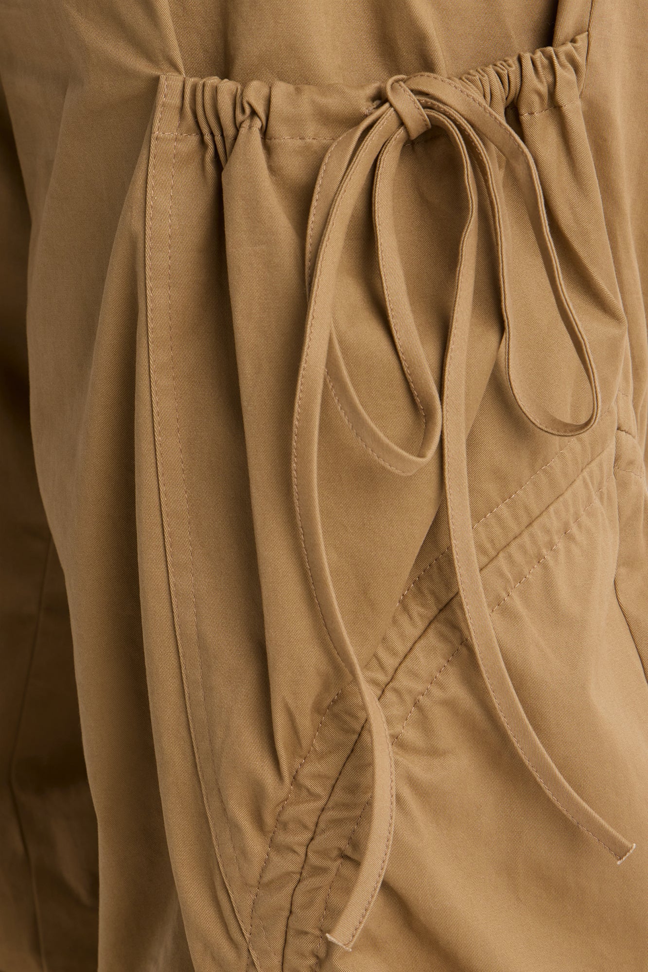 Gemma Low Rise Ruched Jogger Cargo Pant 30″ - Camel - Image 9