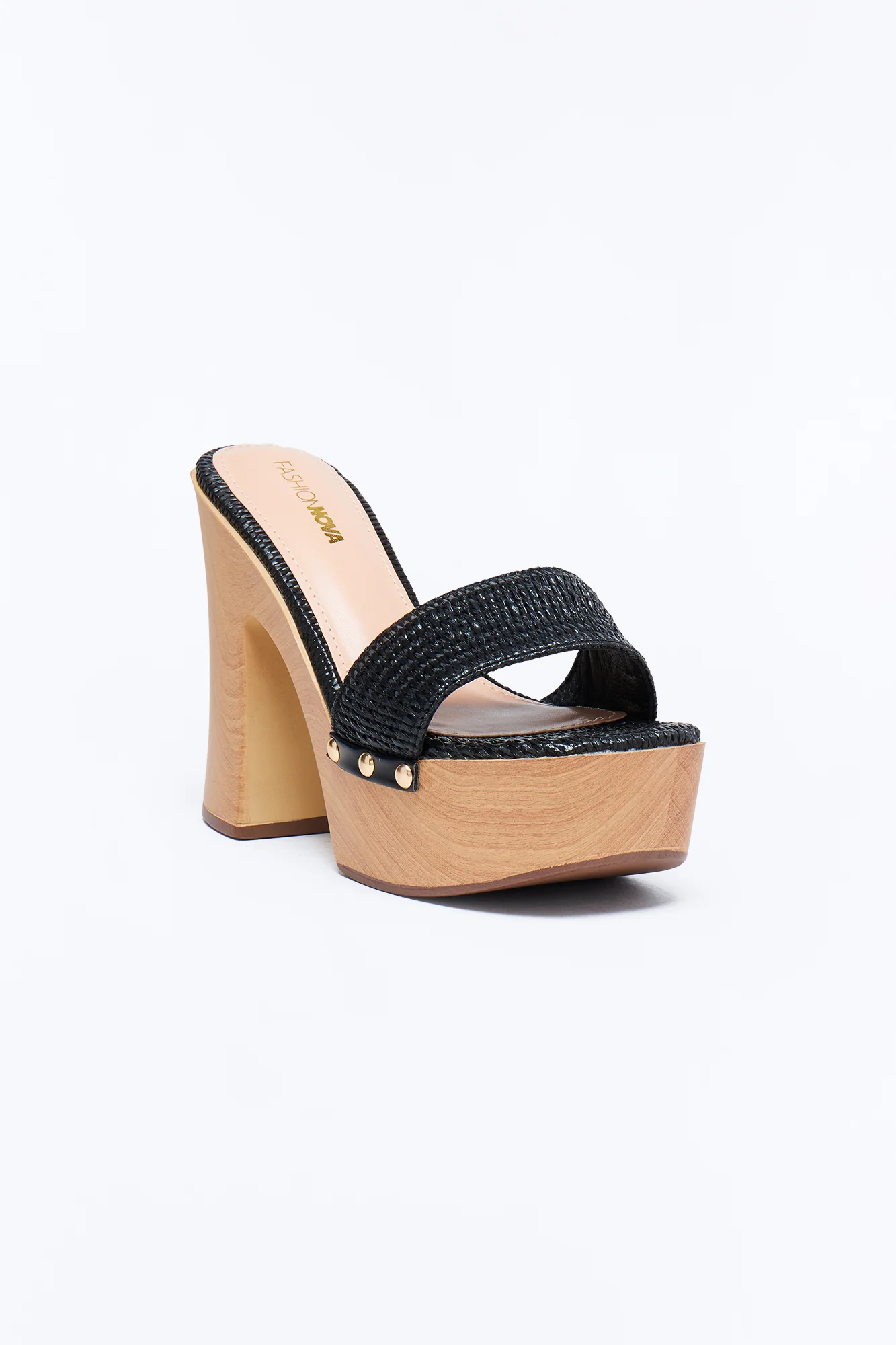Gennie Wood Platform Heels - Black - Image 2