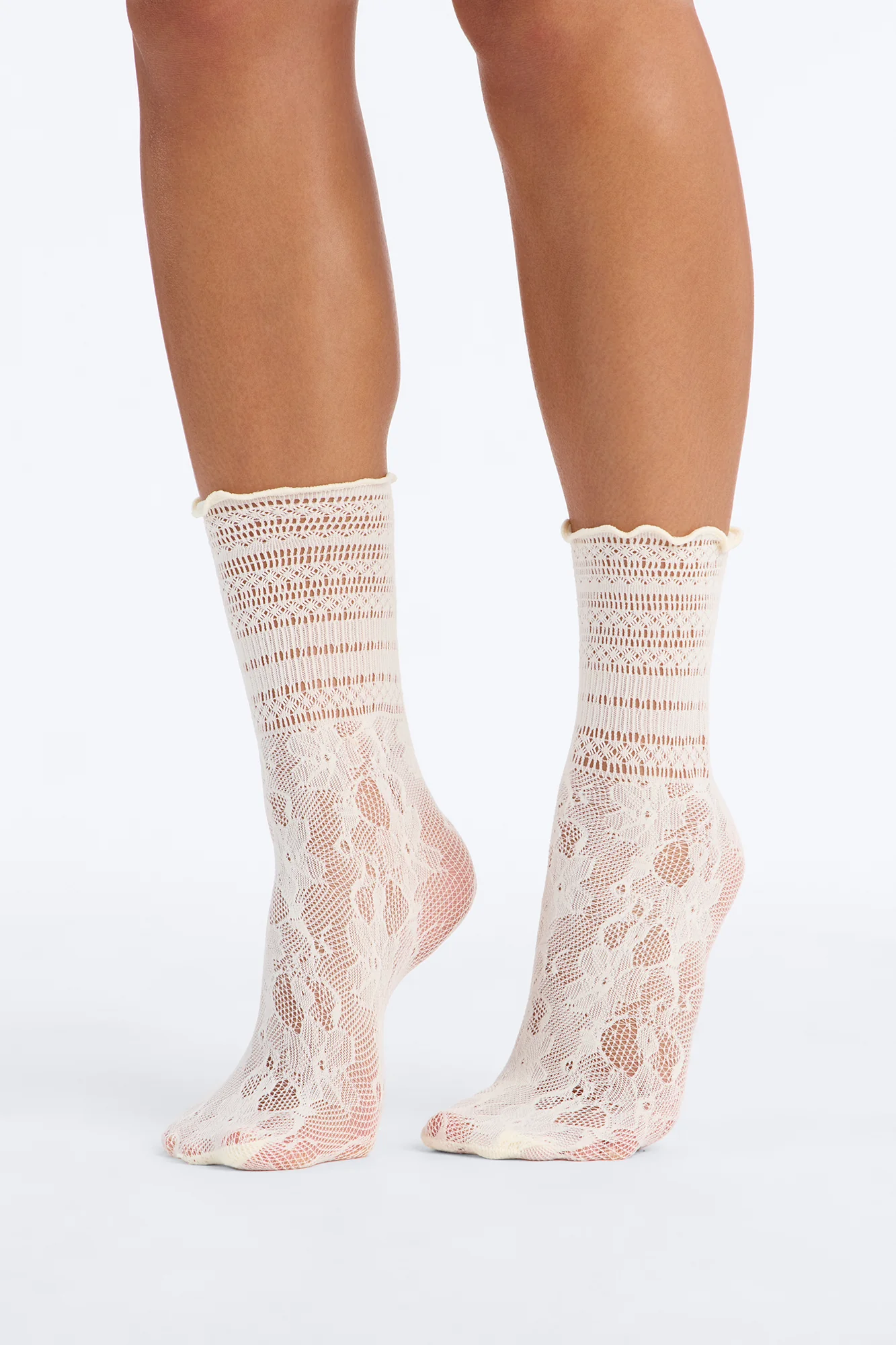 Gentle Soul Crew Socks - Ivory